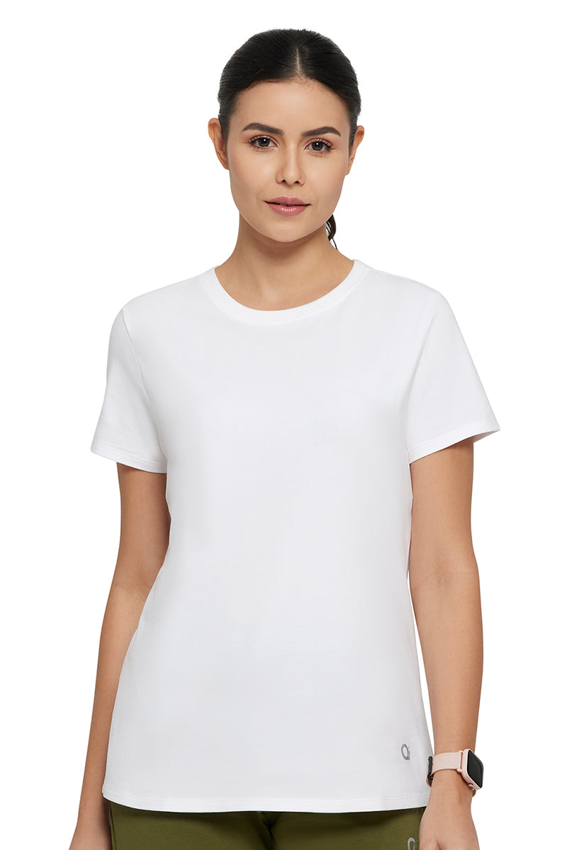 Amante Women's Short Sleeve Relaxed Fit White Round Neck T-Shirt