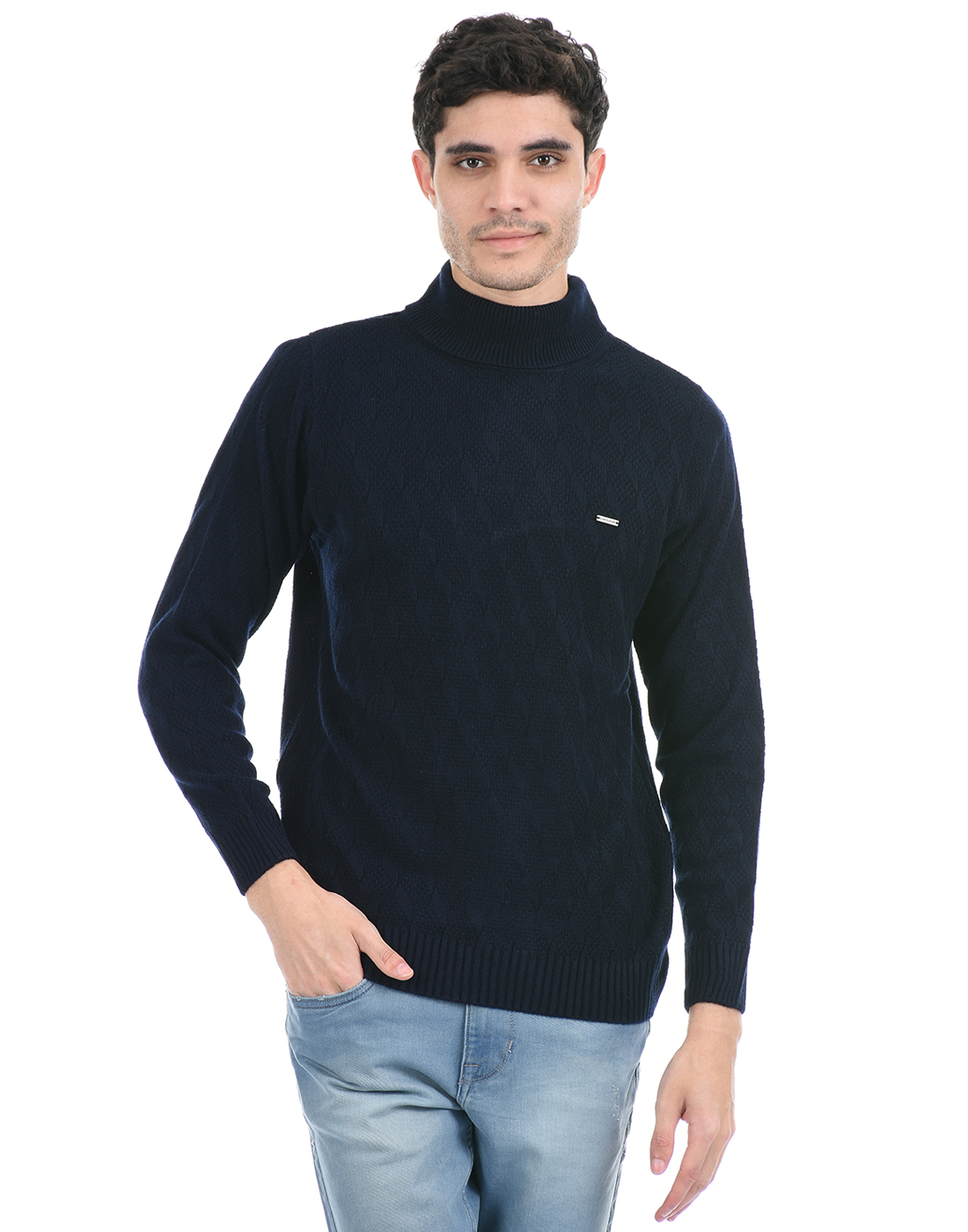 High Neck Monte Carlo Mens Sweaters Textured High-Neck Zip-Front