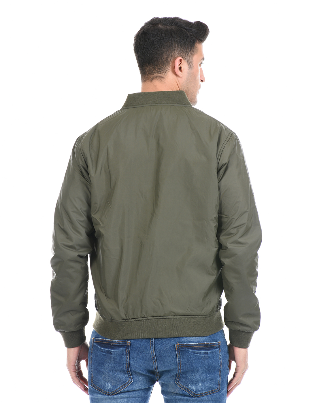 FCUK Men Green Bomber Jacket