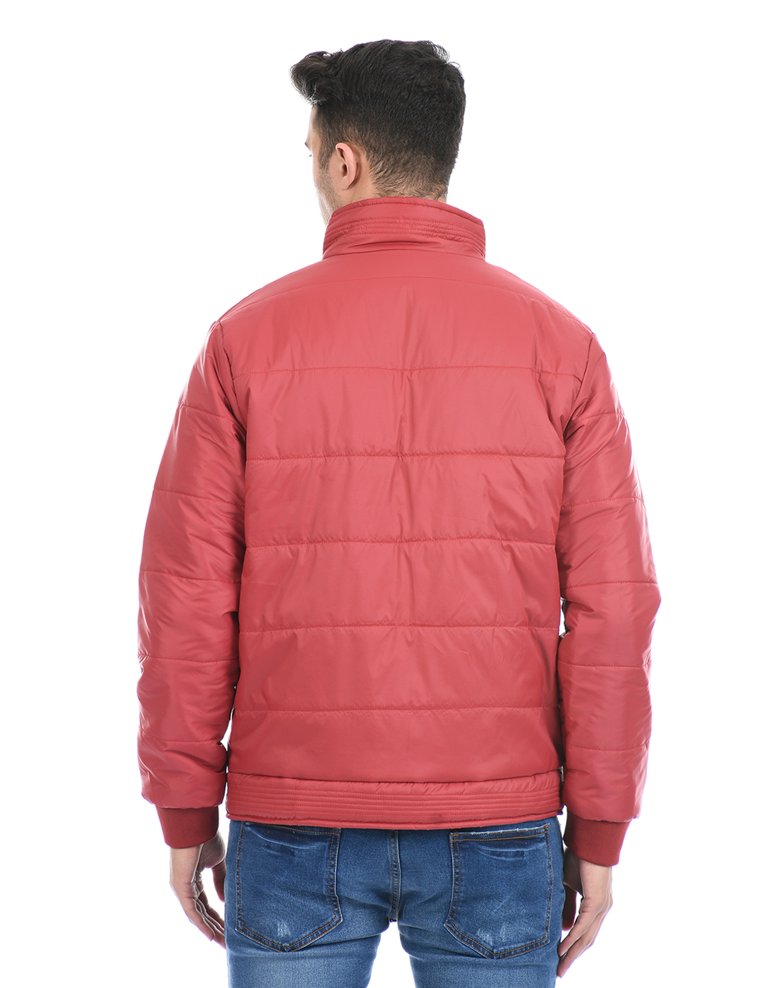 FCUK Men Red Bomber Jacket
