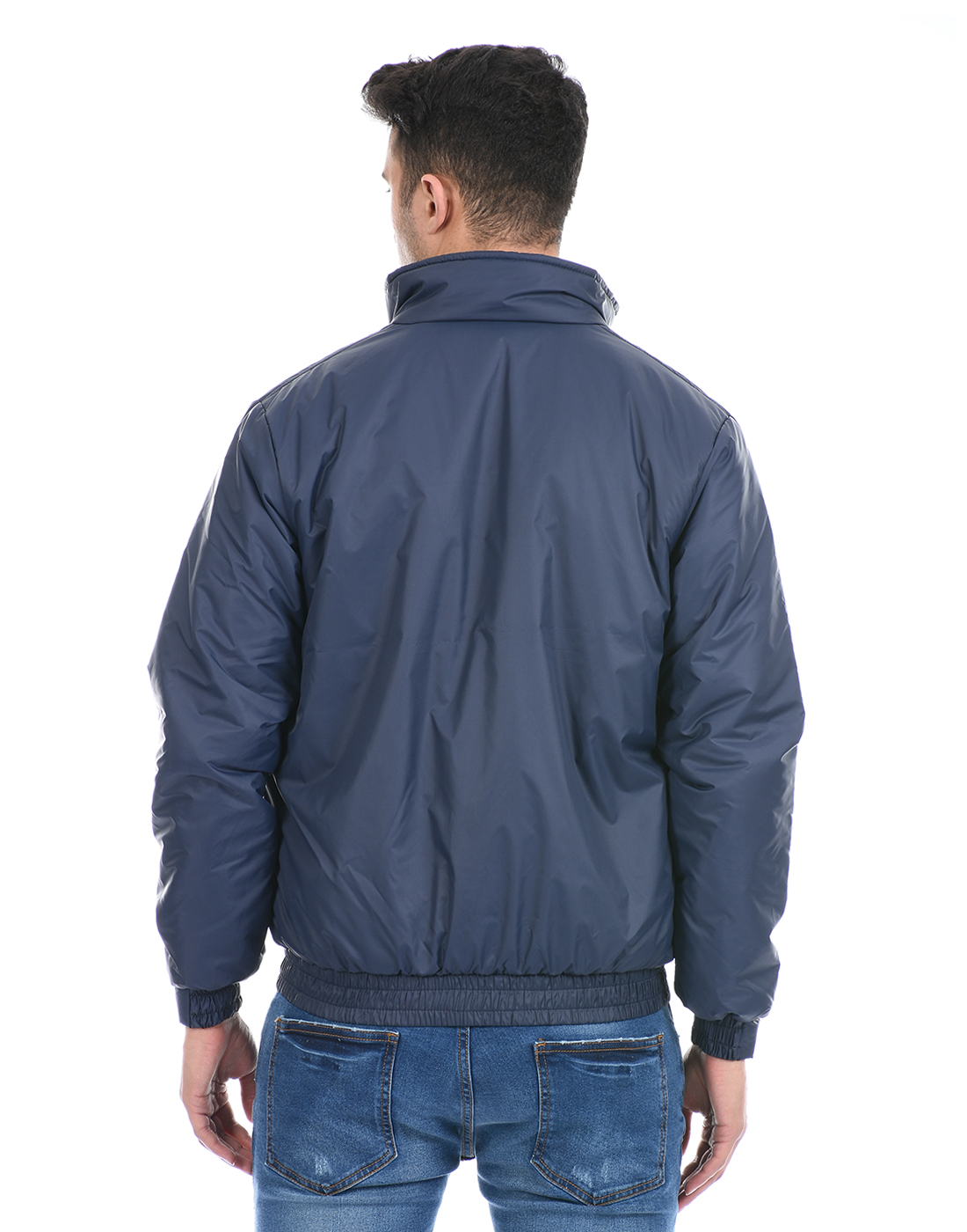 FCUK Men Blue  Bomber Jacket