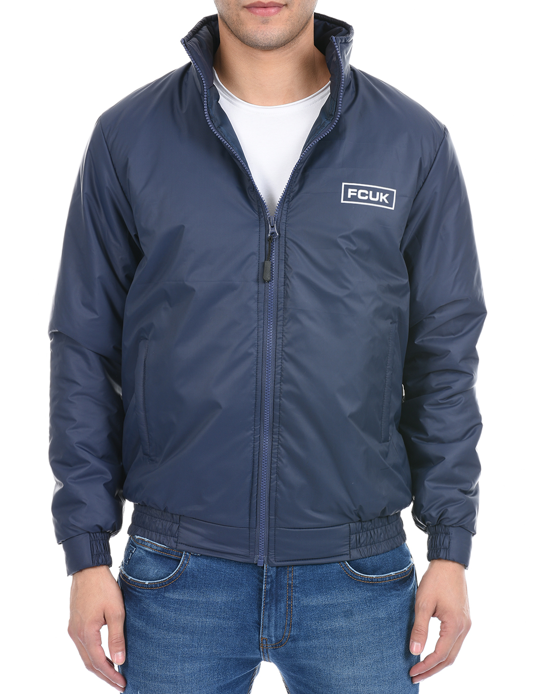 FCUK Men Blue  Bomber Jacket