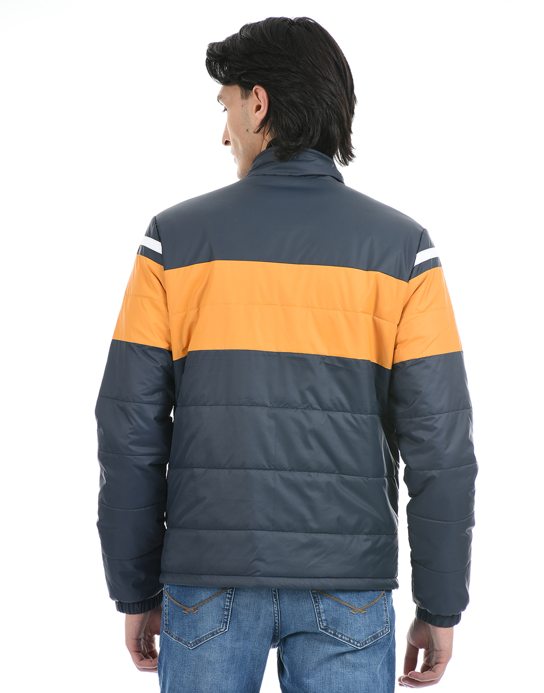 FCUK Men Blue Reversible Quilted Jacket