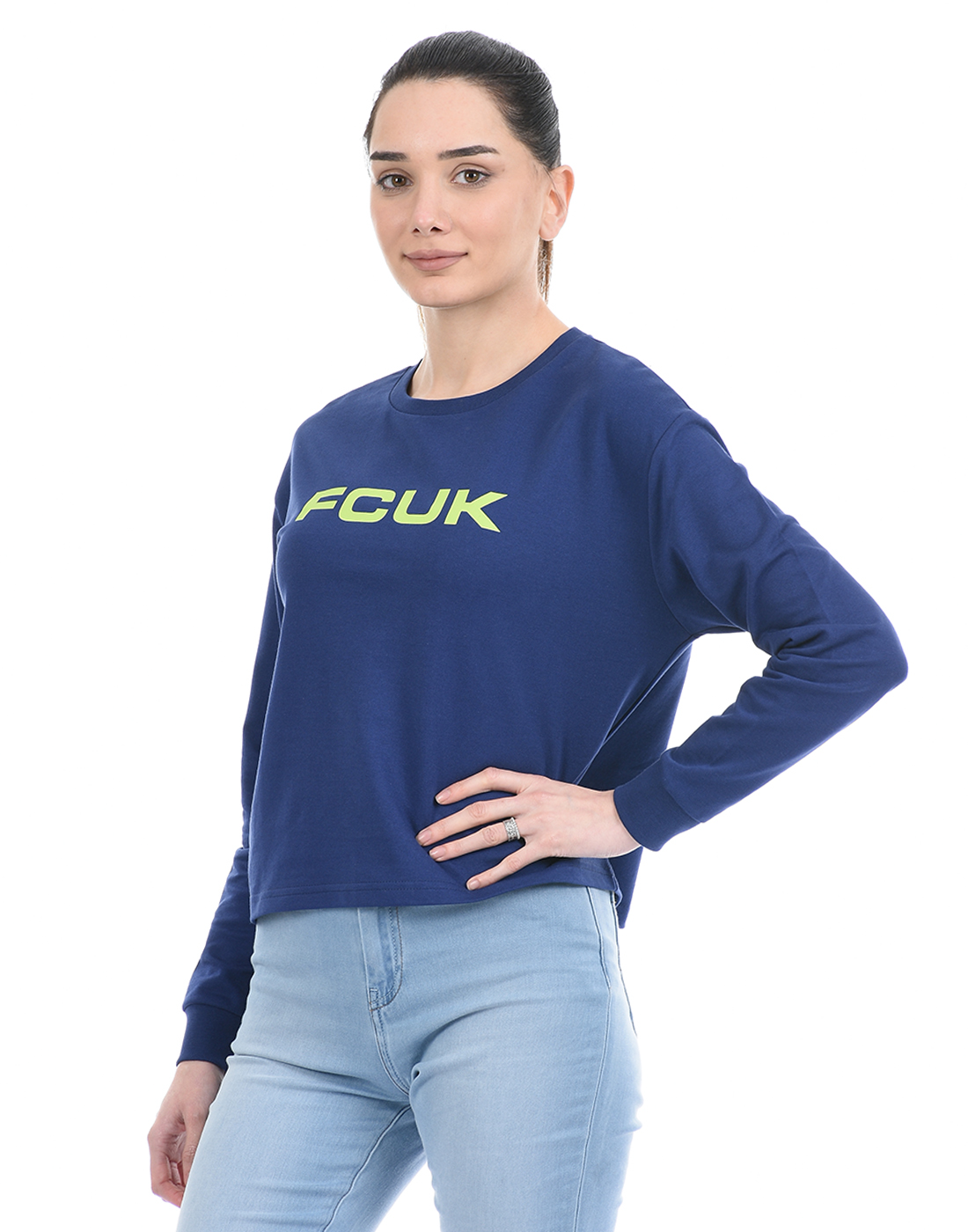 FCUK Women Blue Sweatshirt