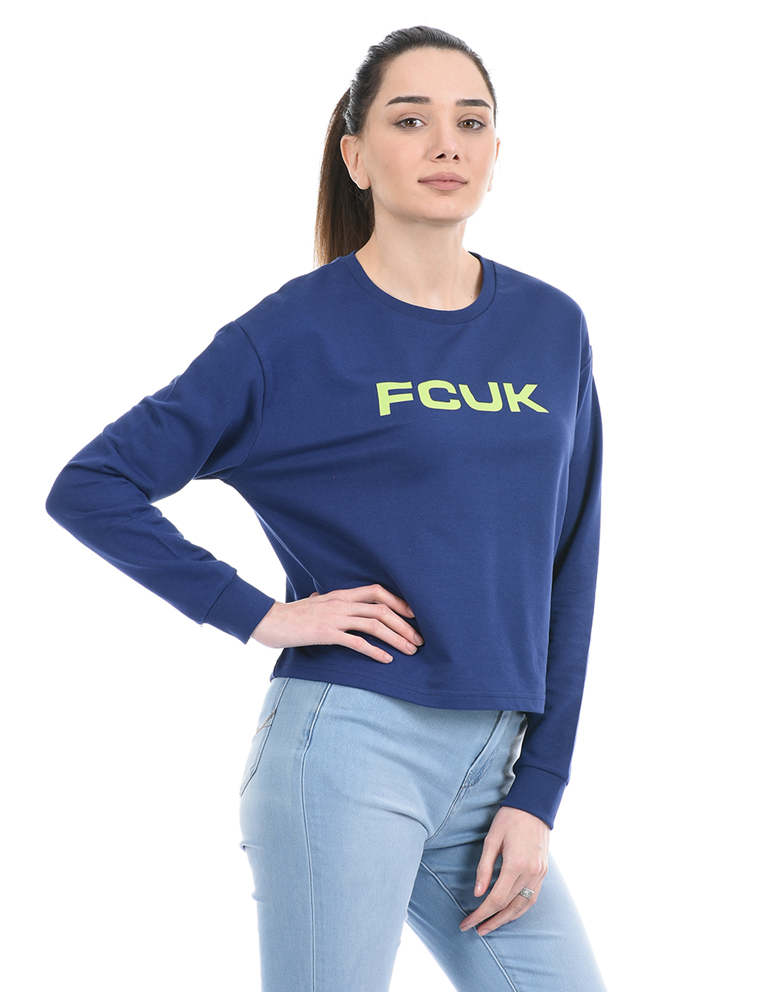FCUK Women Blue Sweatshirt