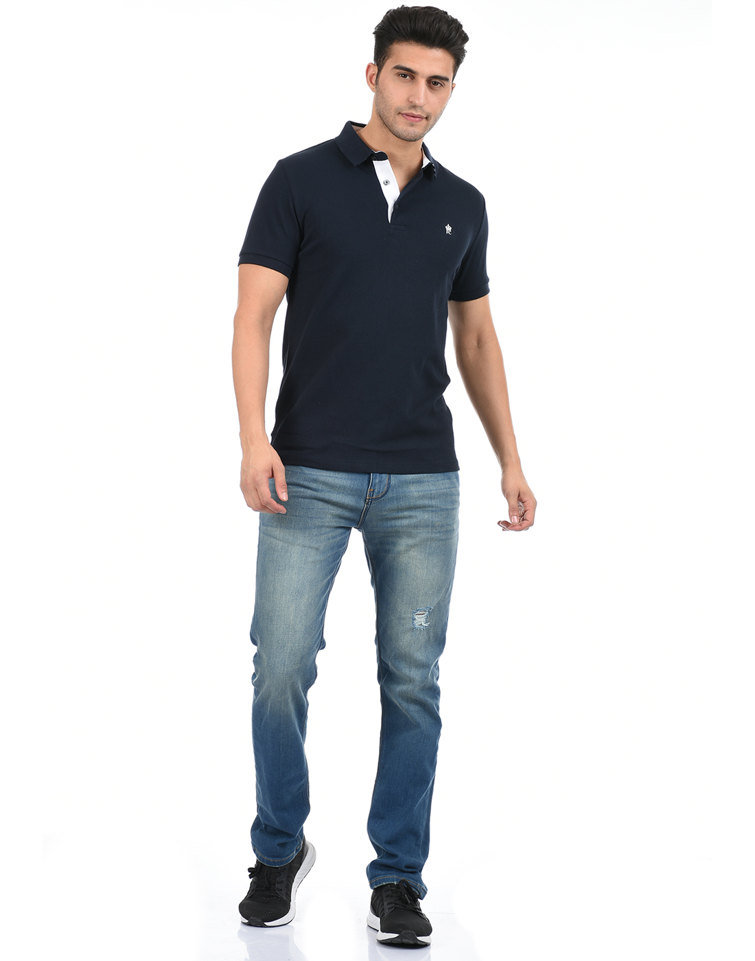 FCUK Men Blue Polo T-Shirt