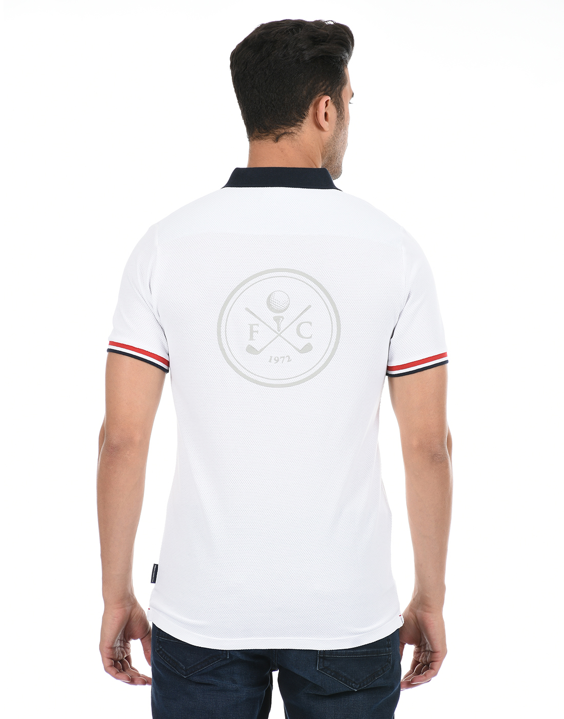 FCUK Men White Polo T-Shirt