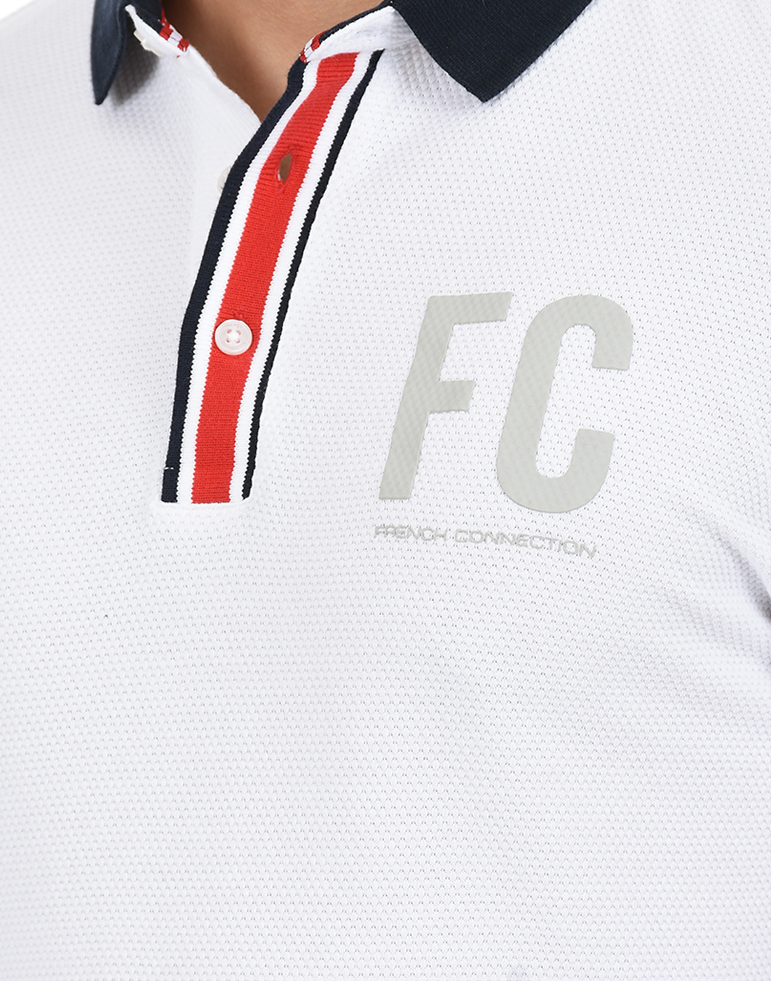 FCUK Men White Polo T-Shirt