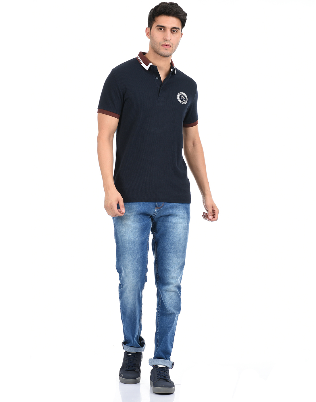 FCUK Men Blue Polo T-Shirt