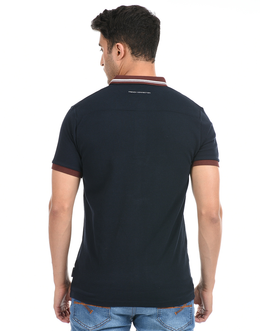 FCUK Men Blue Polo T-Shirt