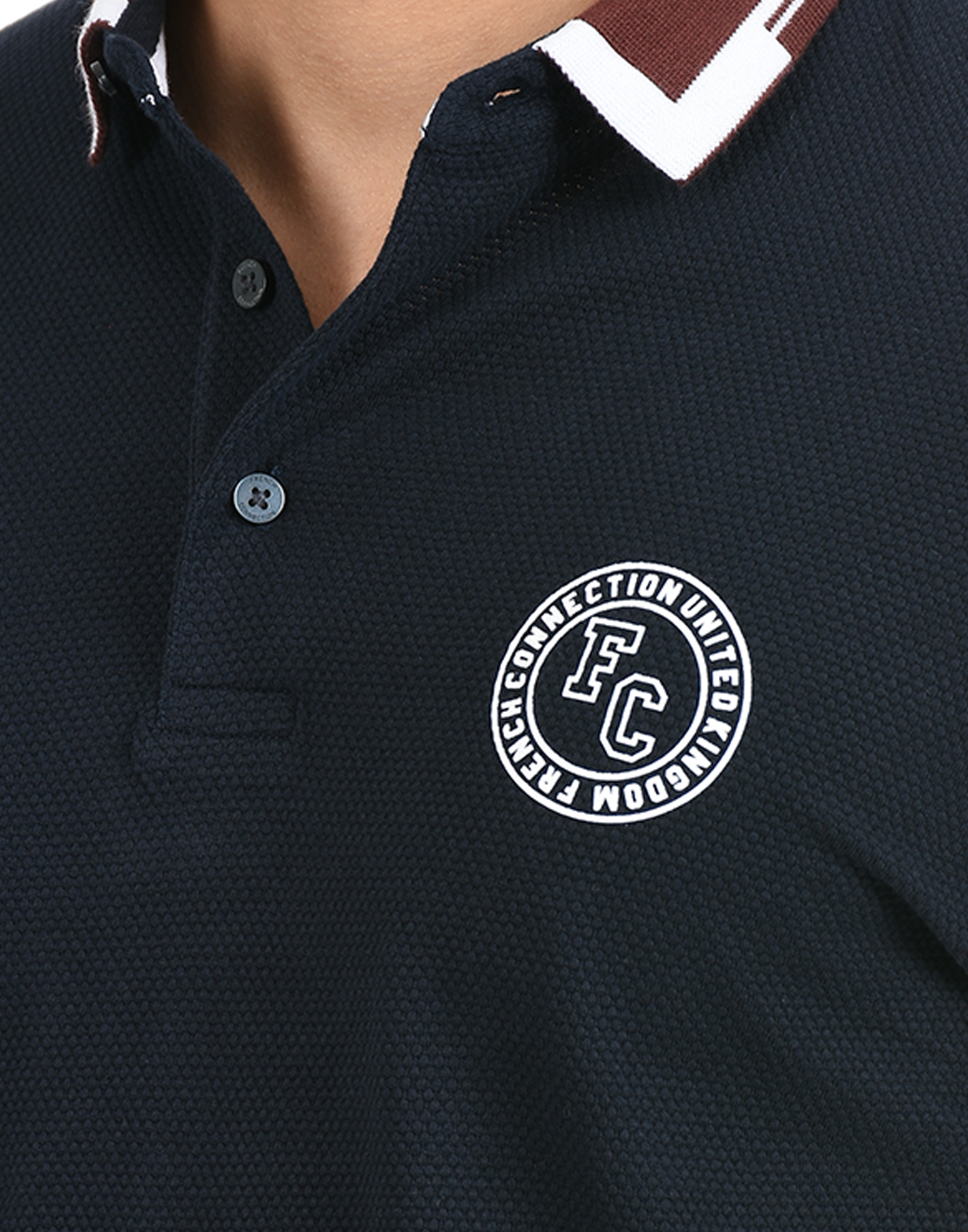 FCUK Men Blue Polo T-Shirt