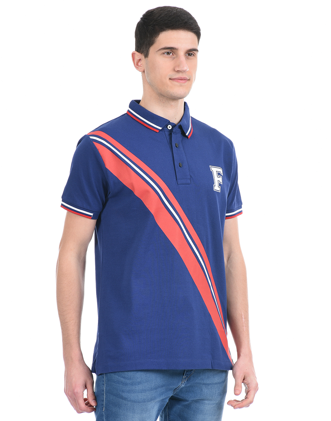 FCUK Men Blue Polo T-Shirt