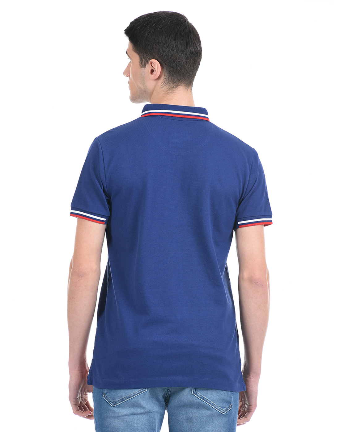 FCUK Men Blue Polo T-Shirt