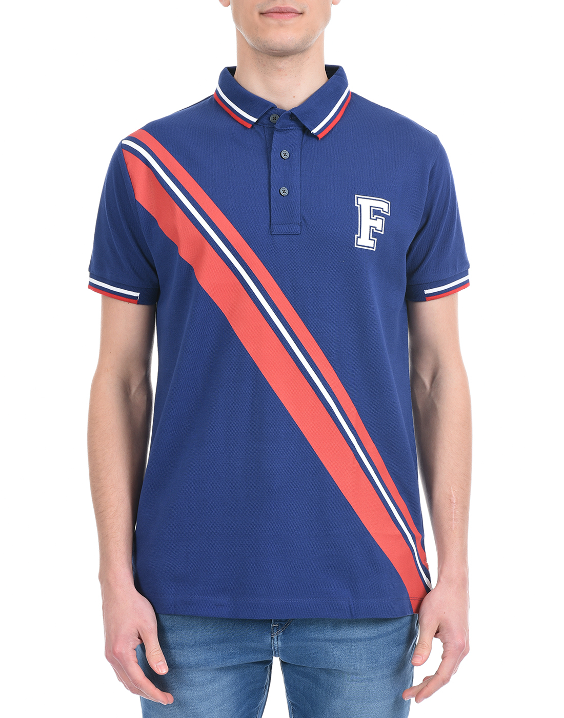 FCUK Men Blue Polo T-Shirt