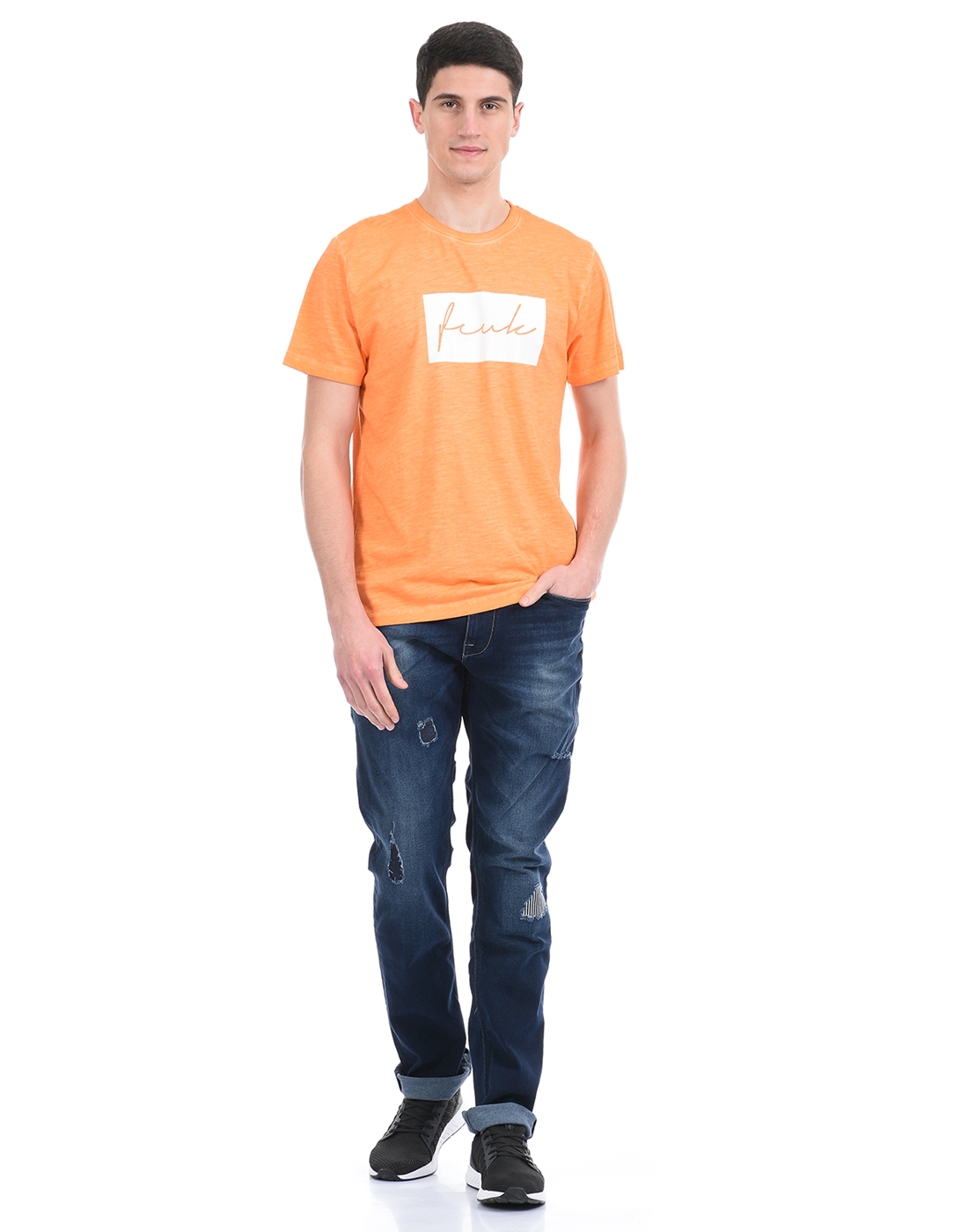 FCUK Men Orange T-Shirt