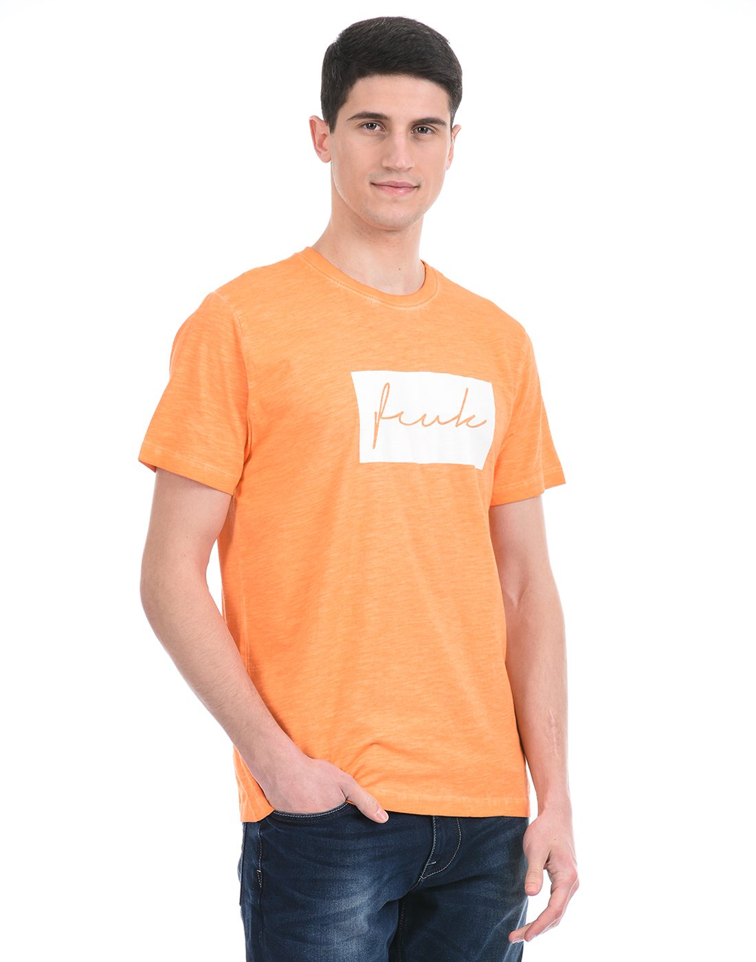 FCUK Men Orange T-Shirt