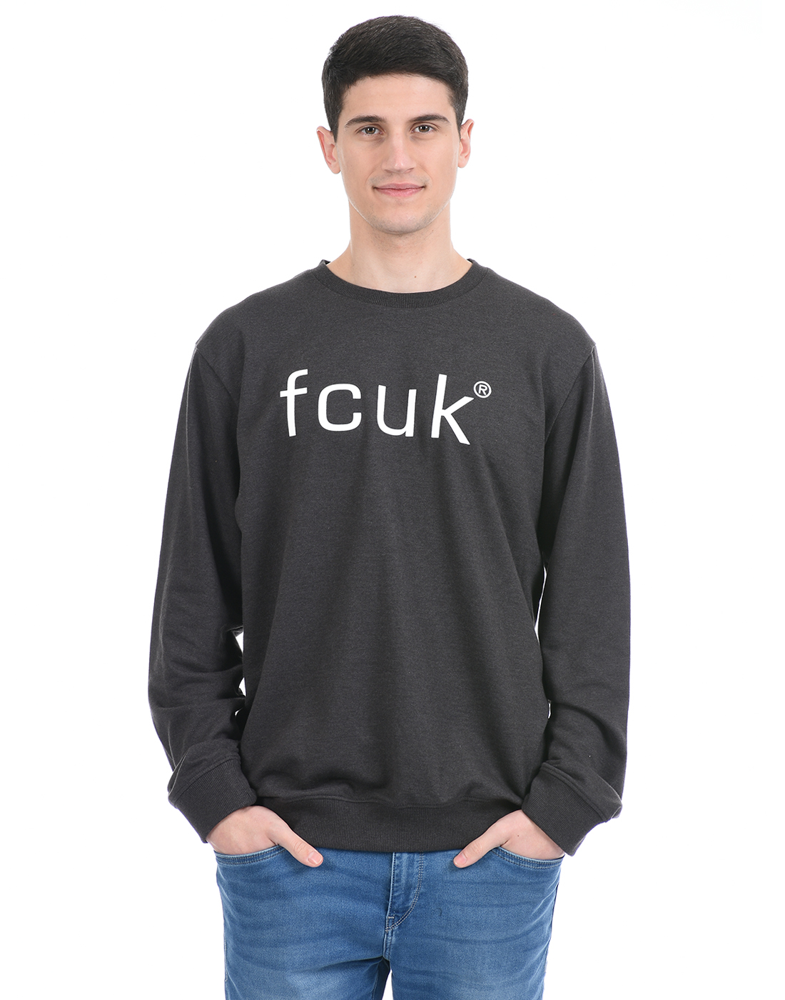 FCUK Men Grey Sweatshirt