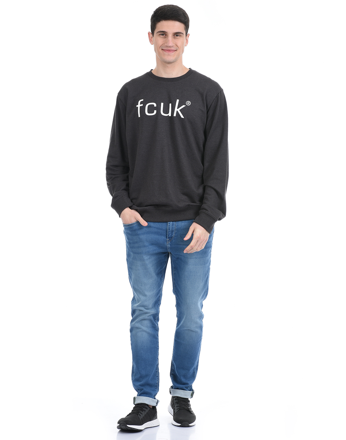 FCUK Men Grey Sweatshirt