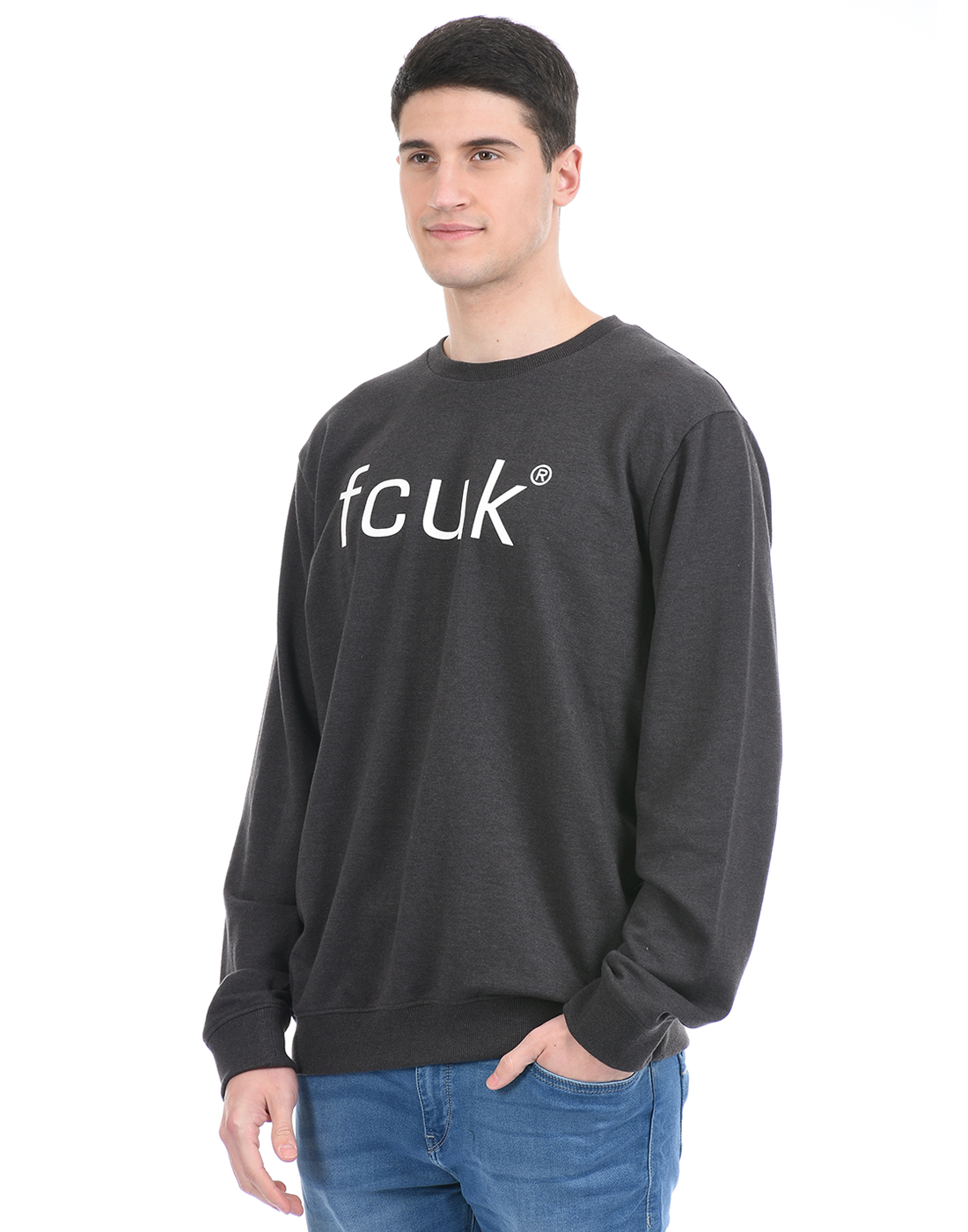FCUK Men Grey Sweatshirt