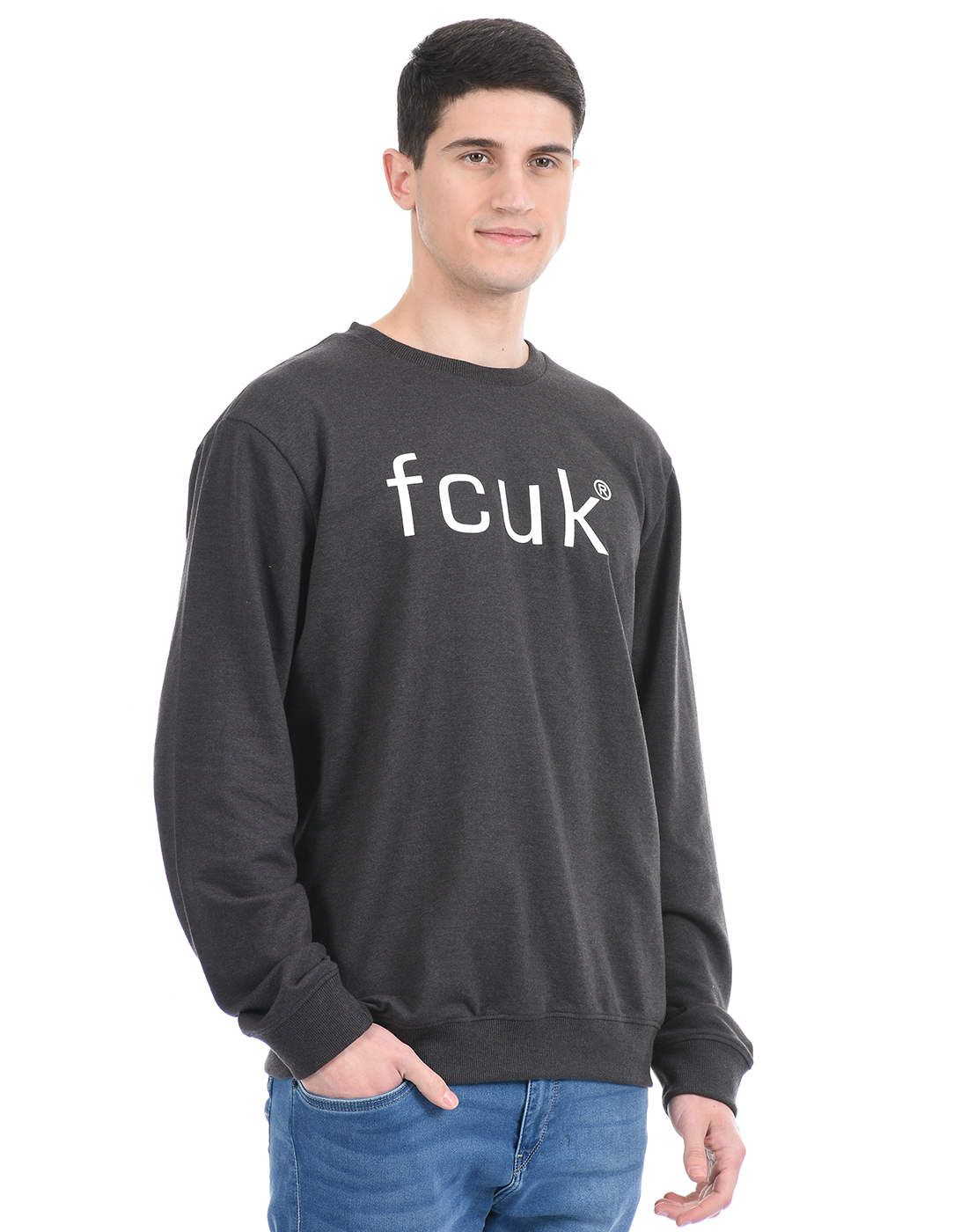 FCUK Men Grey Sweatshirt