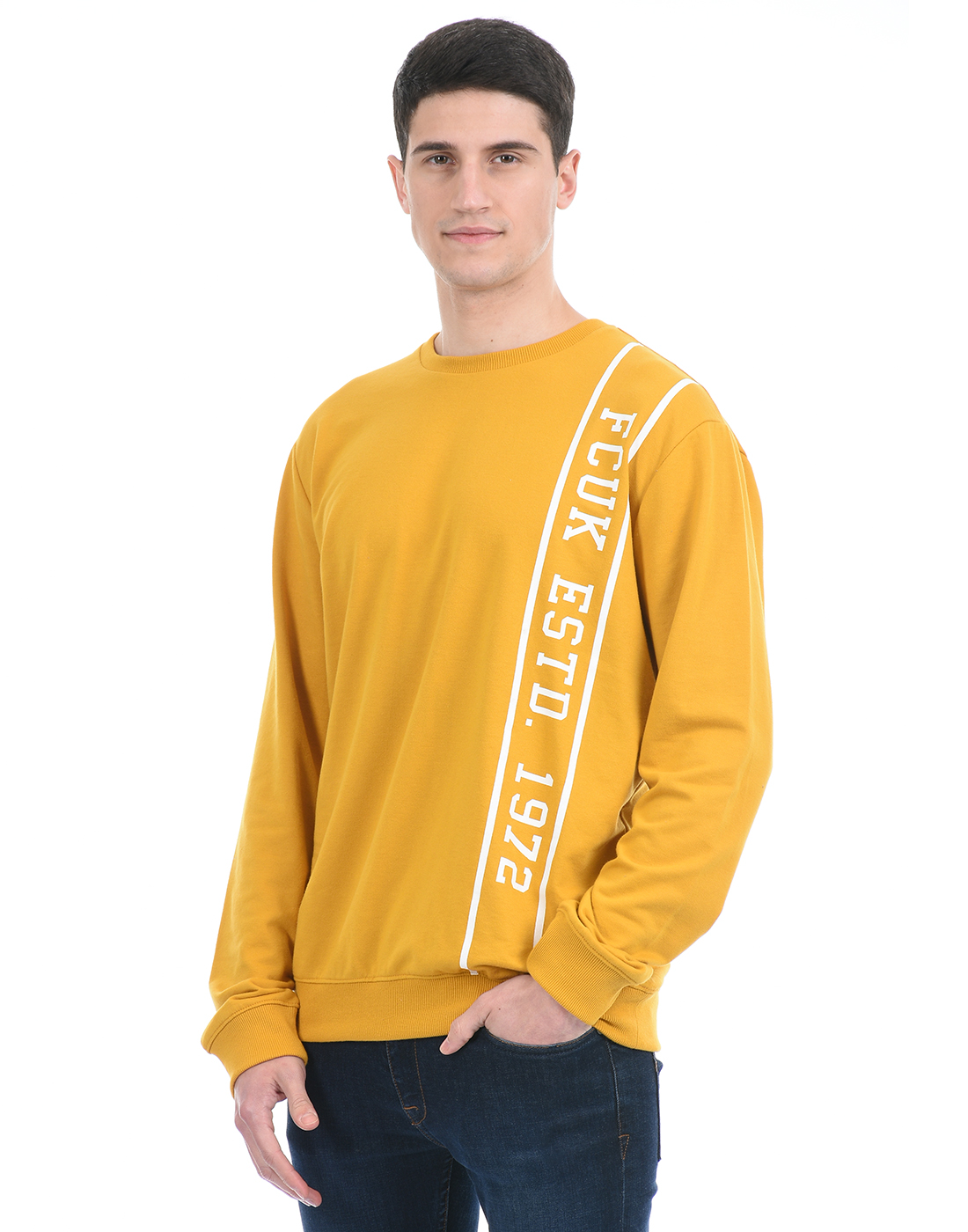 FCUK Men Yellow Sweatshirt