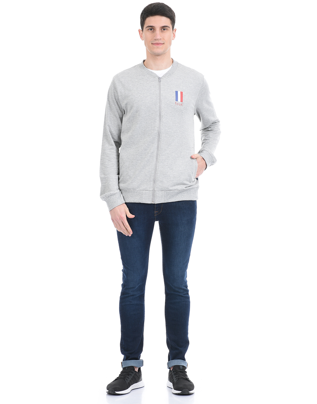 FCUK Men Grey Sweatshirt