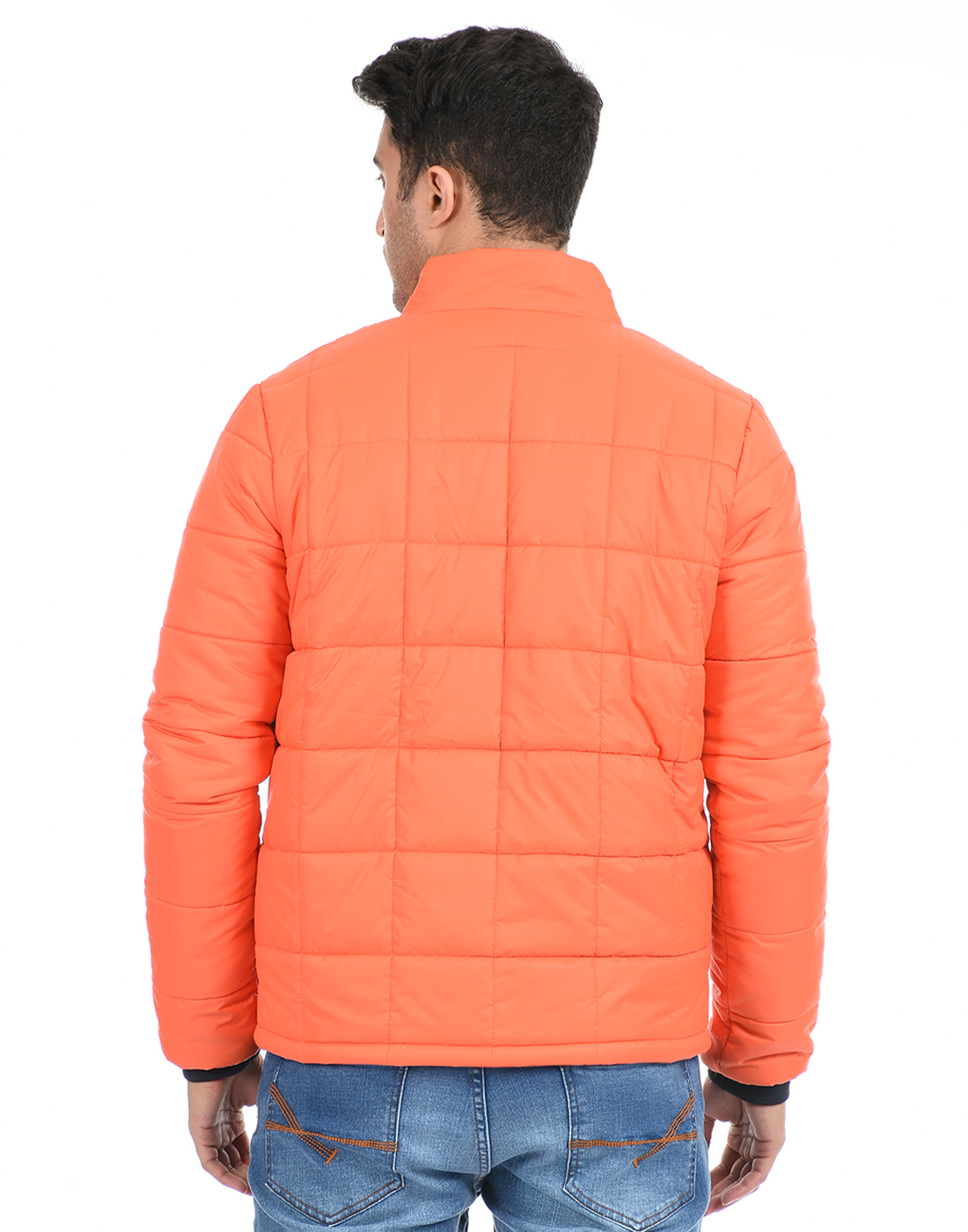 FCUK Men Orange Quilted Jacket