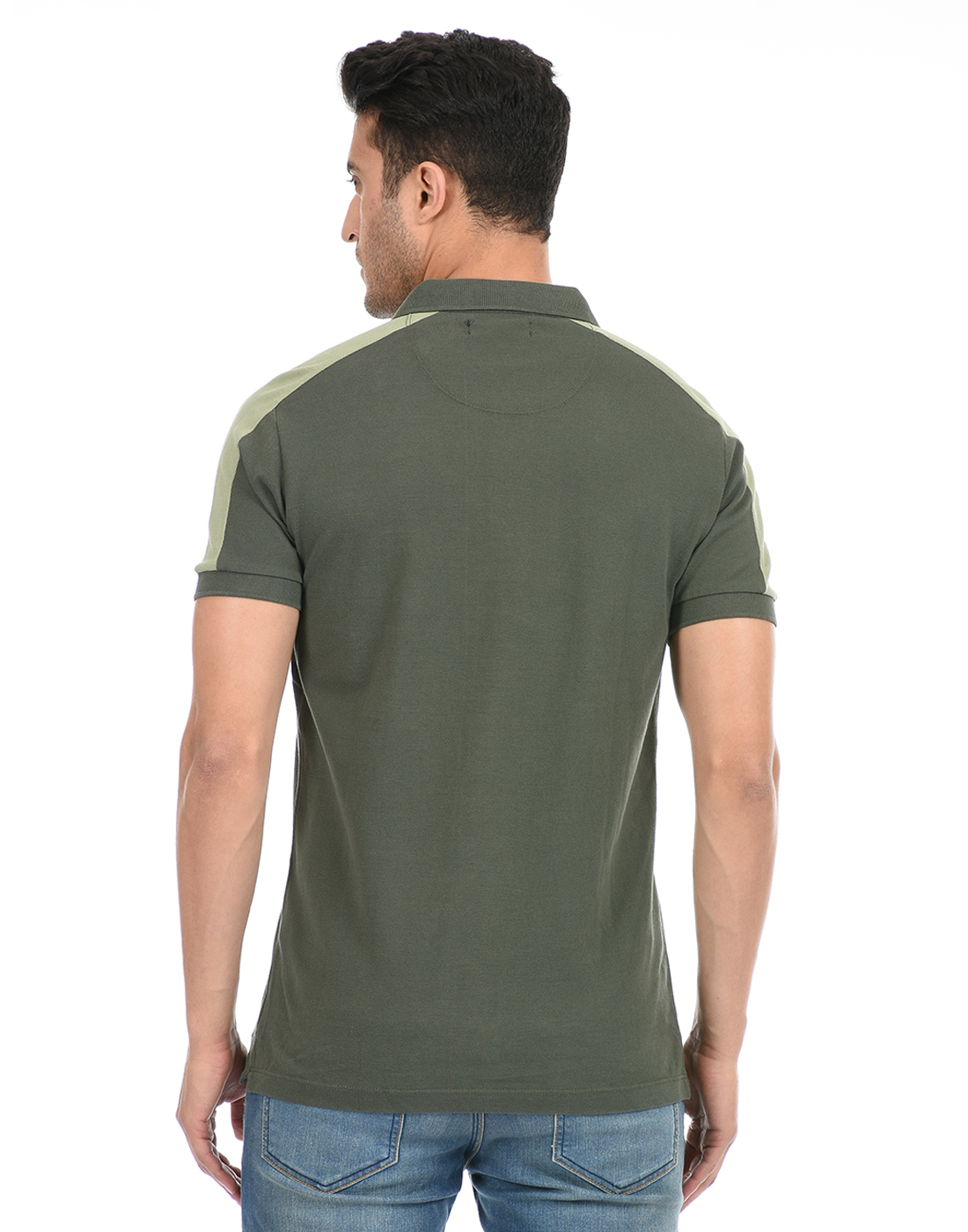 FCUK Men Green Polo T-Shirt