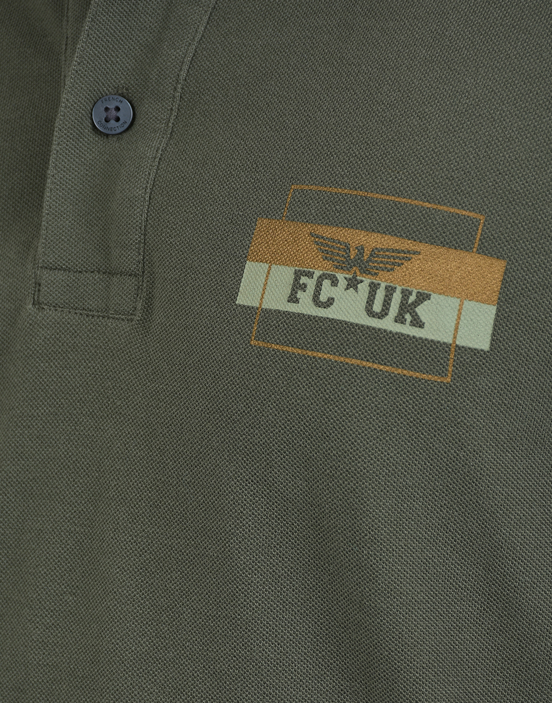 FCUK Men Green Polo T-Shirt