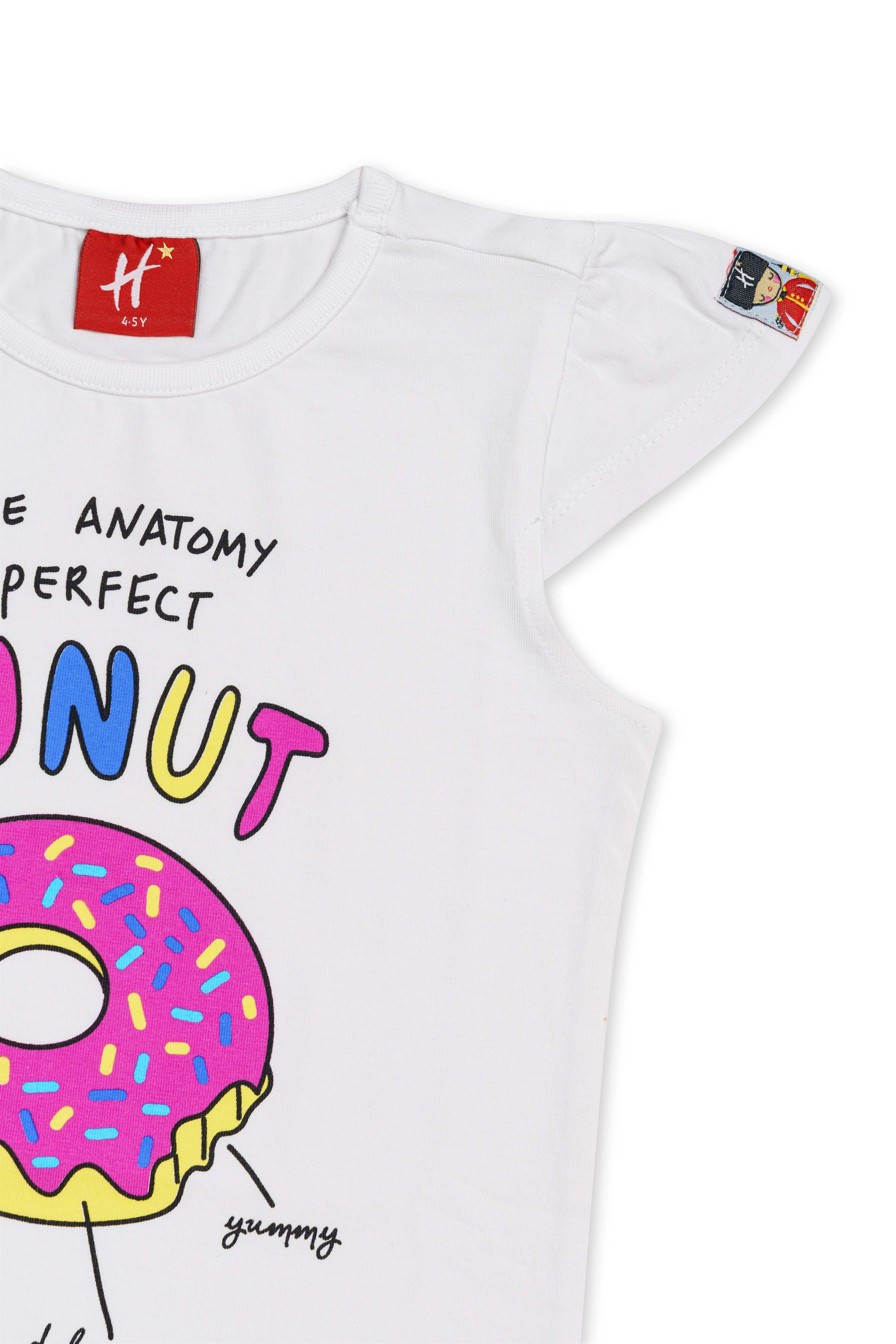 H by Hamleys Girls Graphic Print White T-Shirt