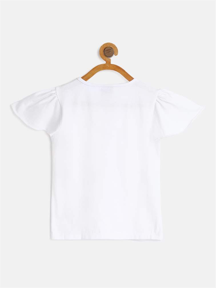 H by Hamleys Girls Graphic Print White T-Shirt