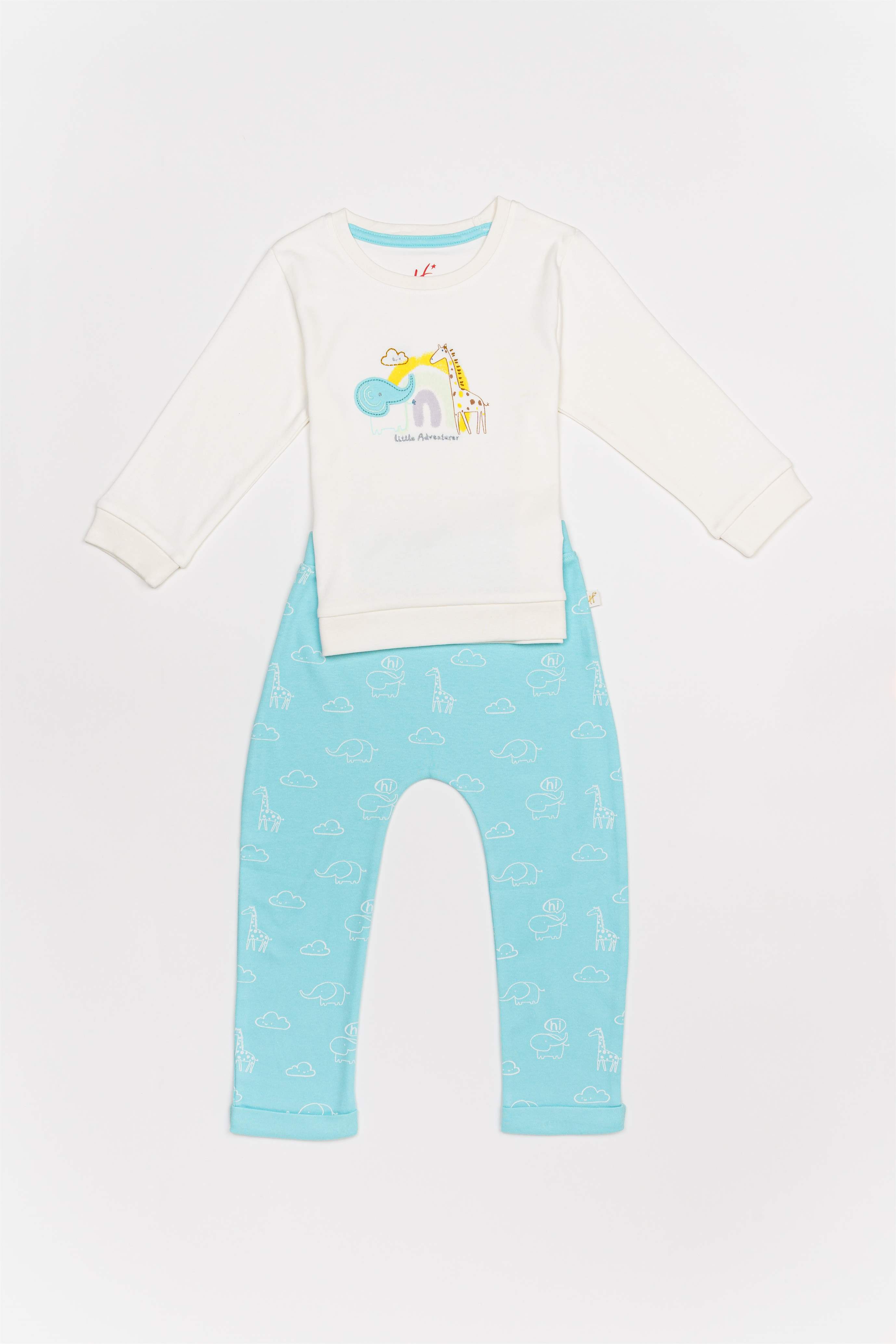 H by Hamleys Infant Boys Printed Multicolor Sweatshirt & Joggers Set