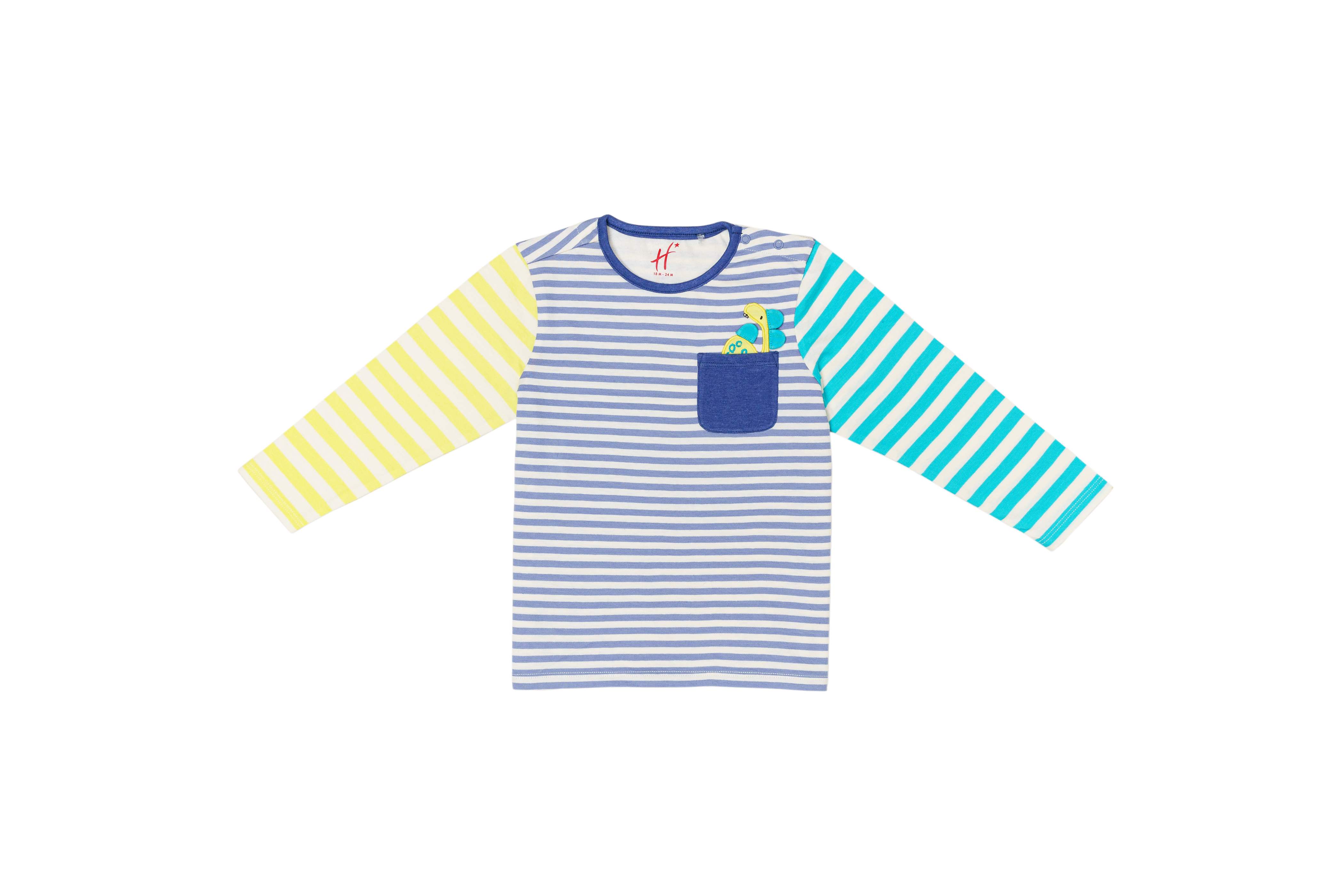 H by Hamleys Infant Boys Striped Multicolor T-Shirt