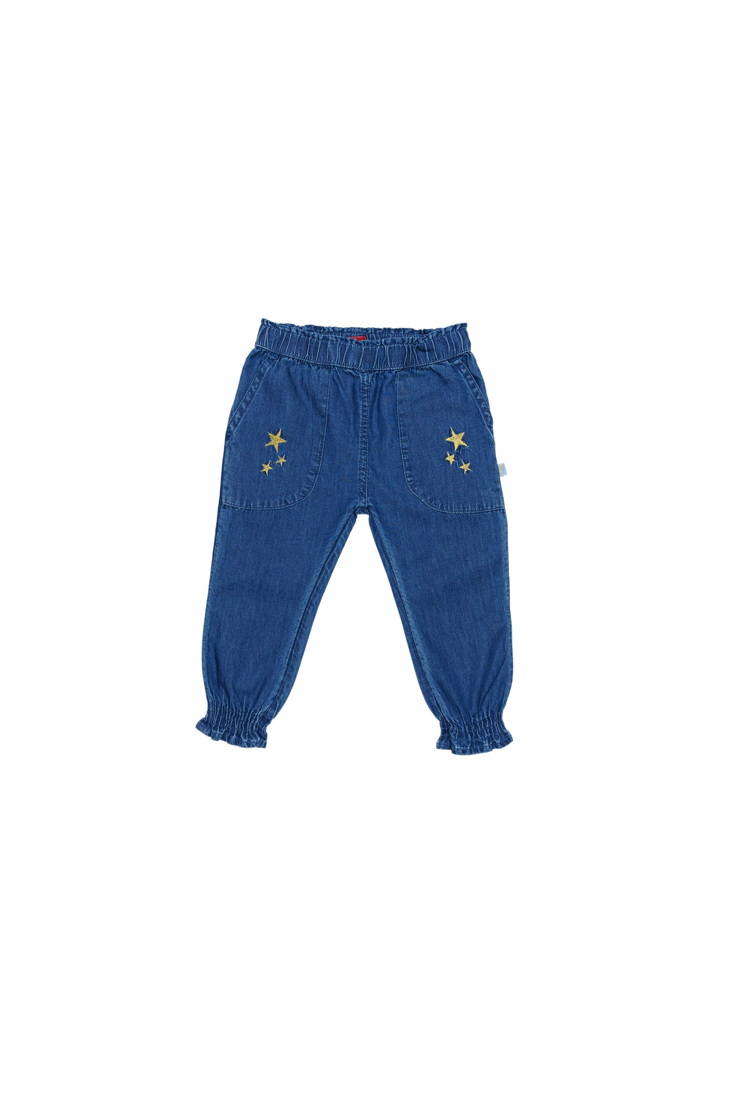 H by Hamleys Infant Girls Embroidered Blue Jogger Jeans