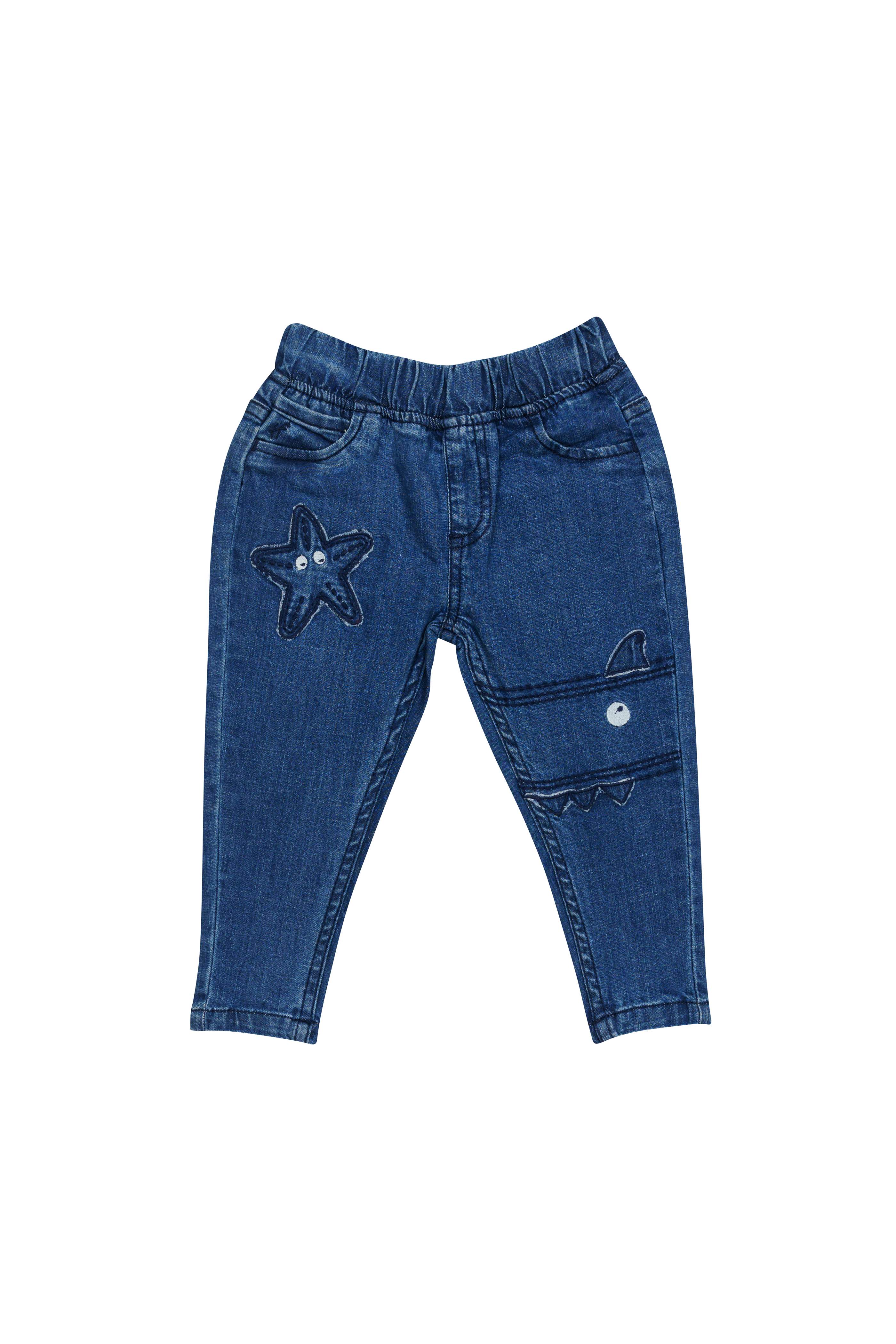 H by Hamleys Infant Boys Embroidered Blue Jeans