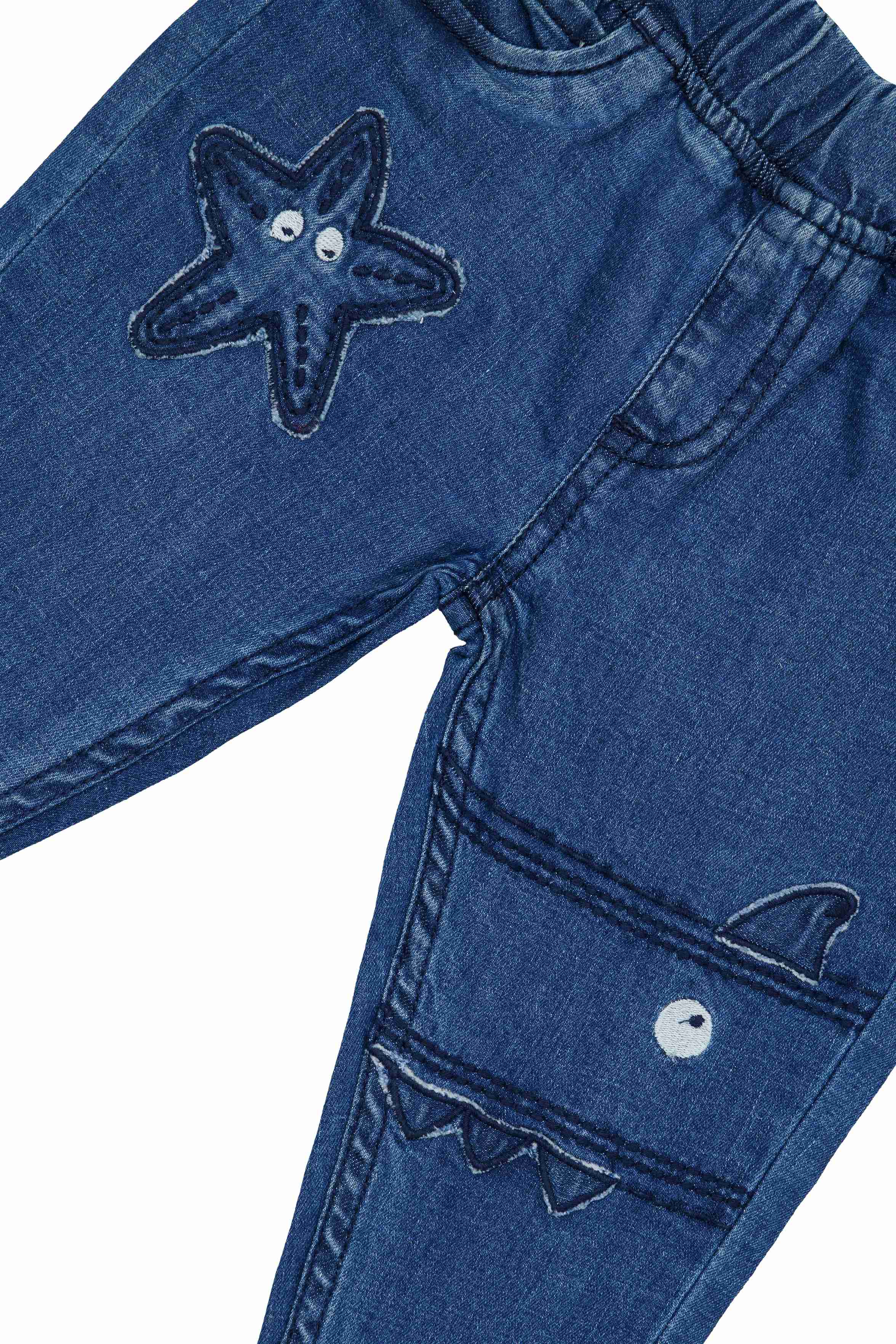 H by Hamleys Infant Boys Embroidered Blue Jeans