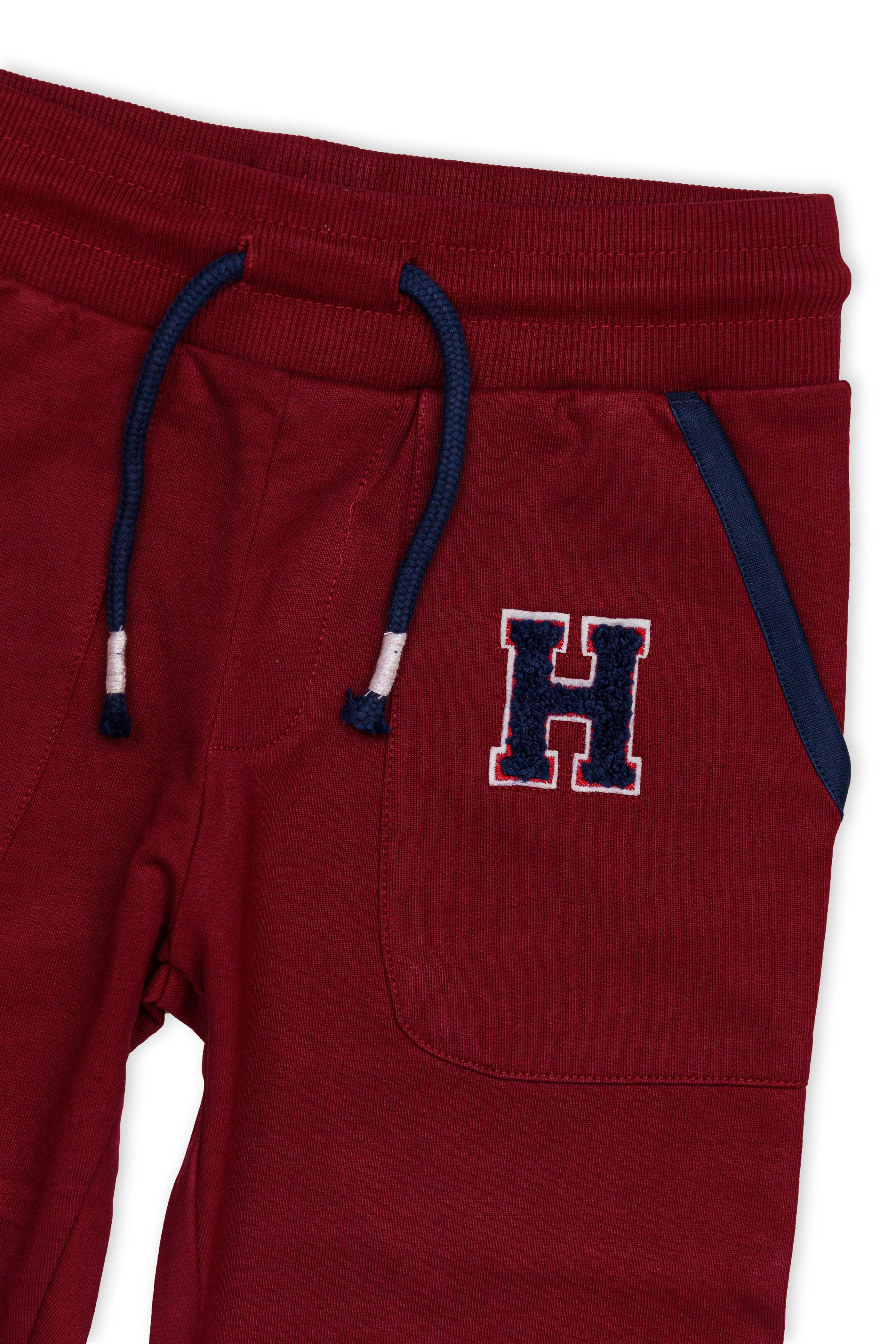 H by Hamleys Boys Solid Maroon Joggers