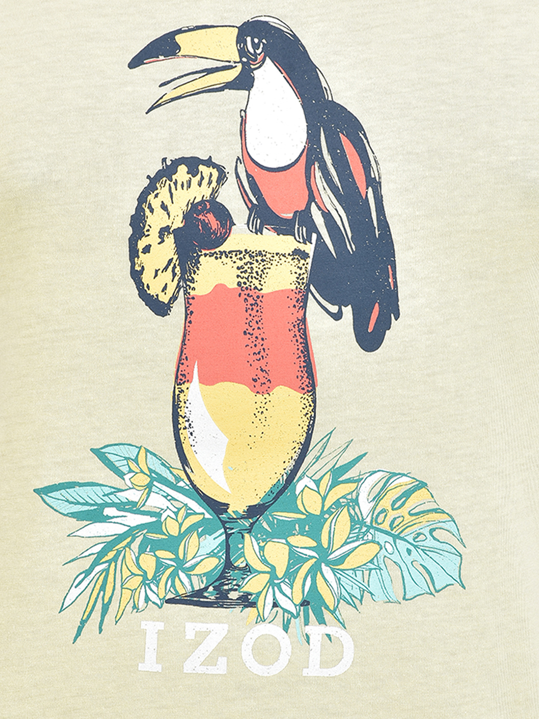 Izod Men's Graphic Print Yellow Round Neck T-Shirt