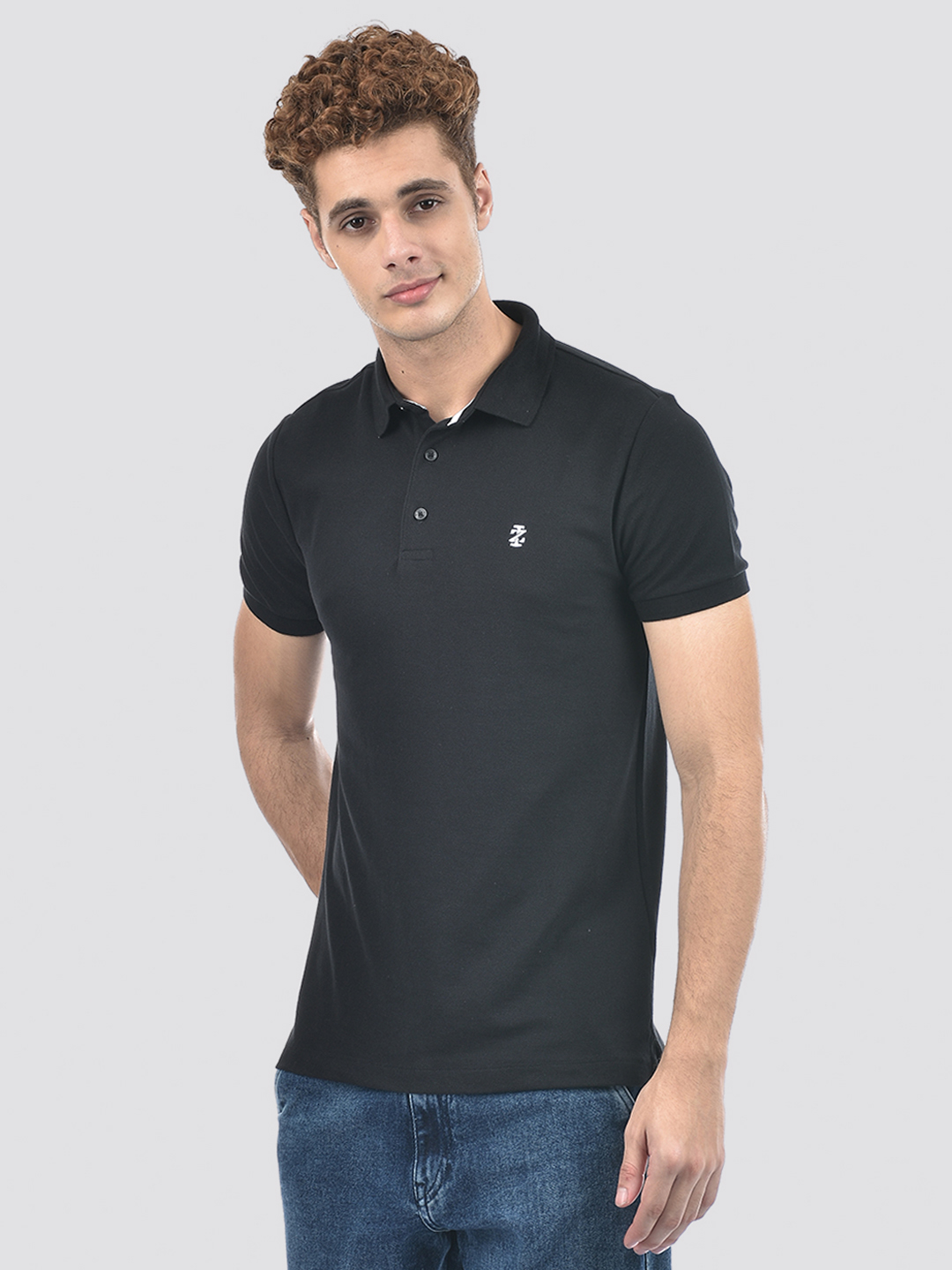 Izod Men's Solid Black Polo T-Shirt
