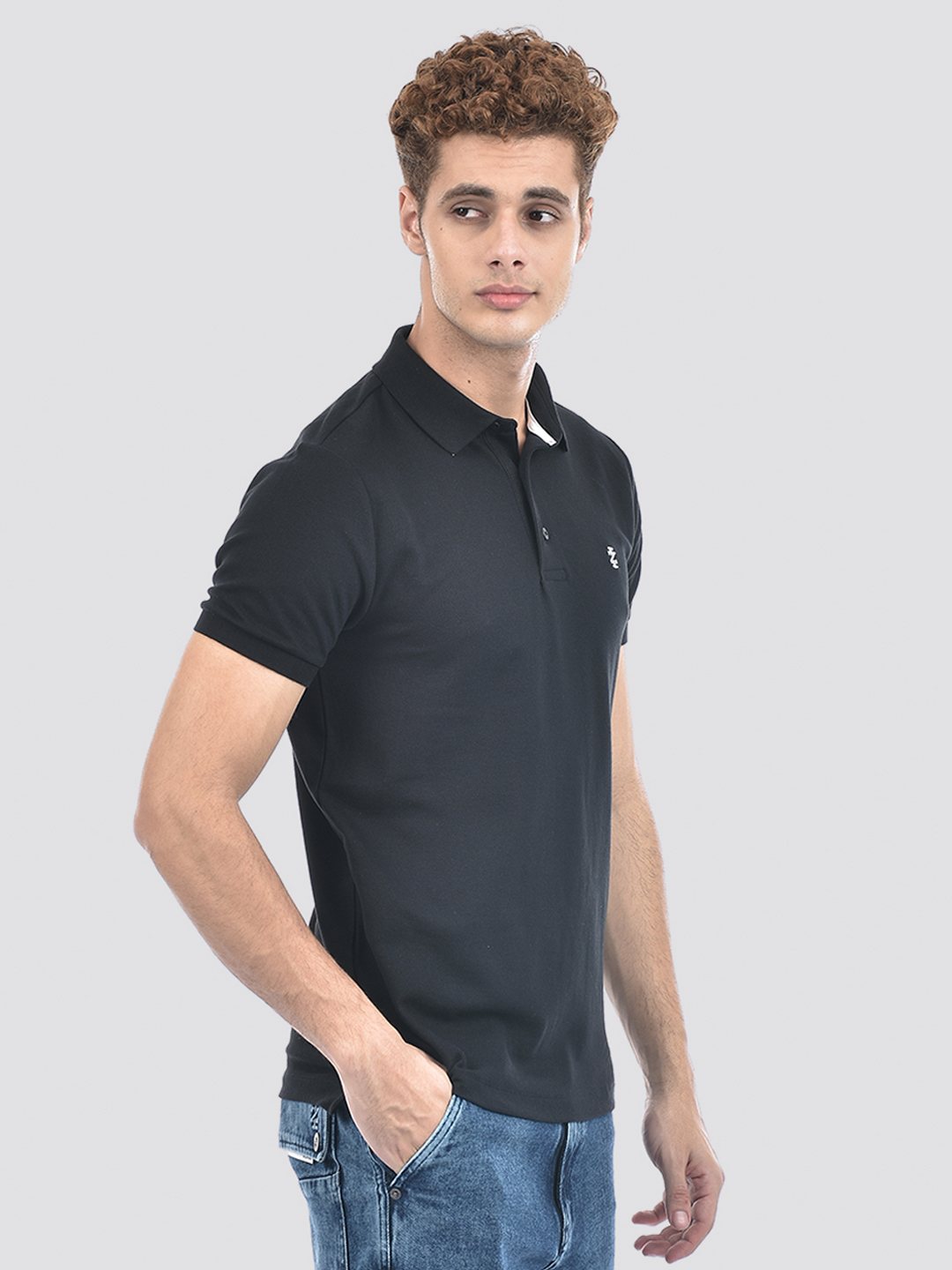 Izod Men's Solid Black Polo T-Shirt