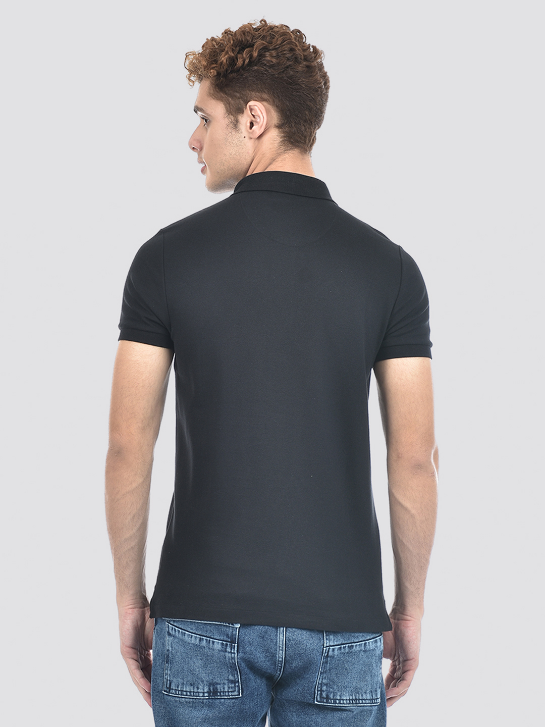 Izod Men's Solid Black Polo T-Shirt