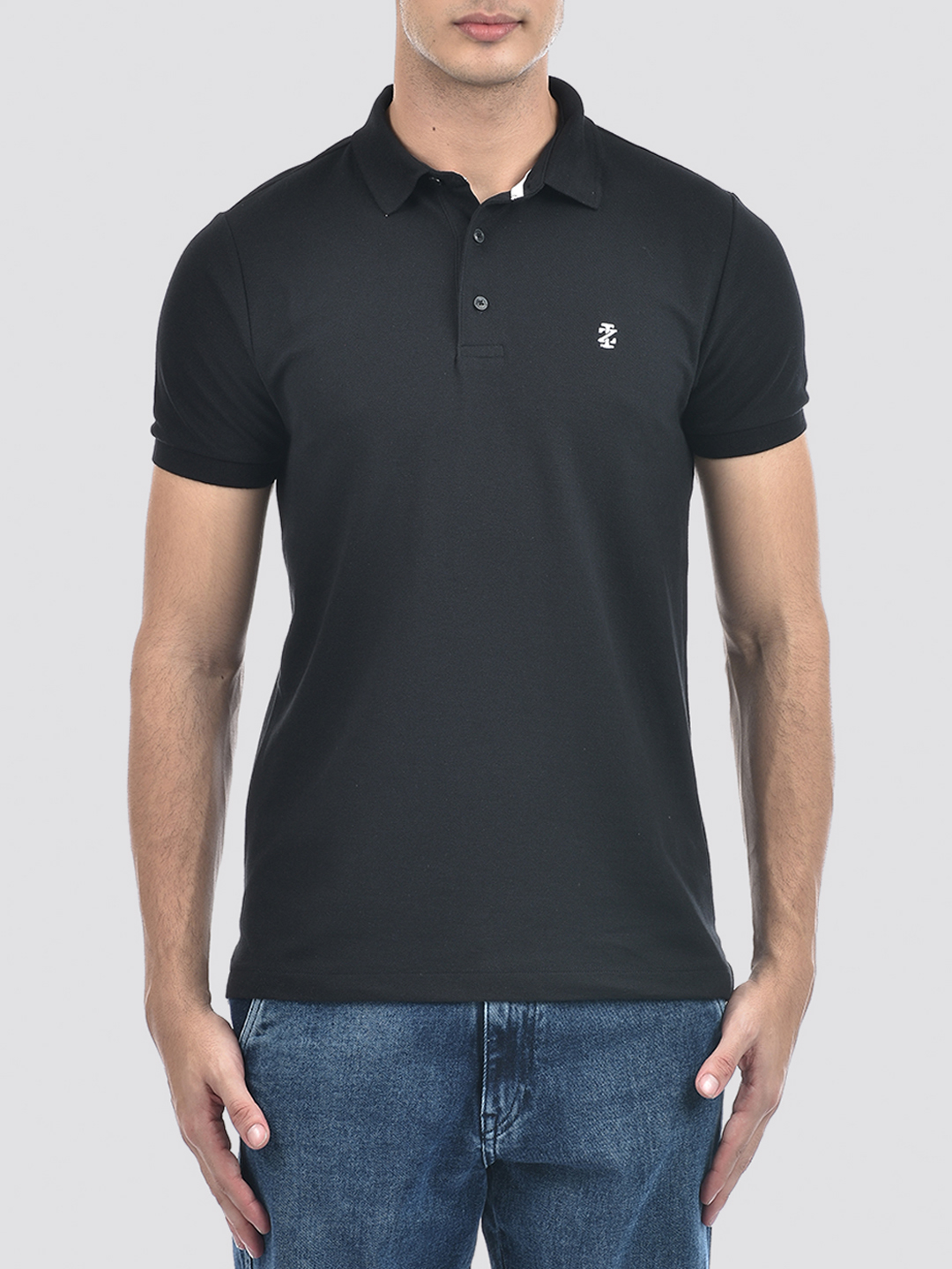 Izod Men's Solid Black Polo T-Shirt