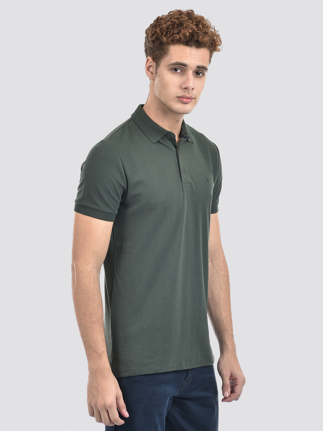 Izod Men's Solid Green Polo T-Shirt