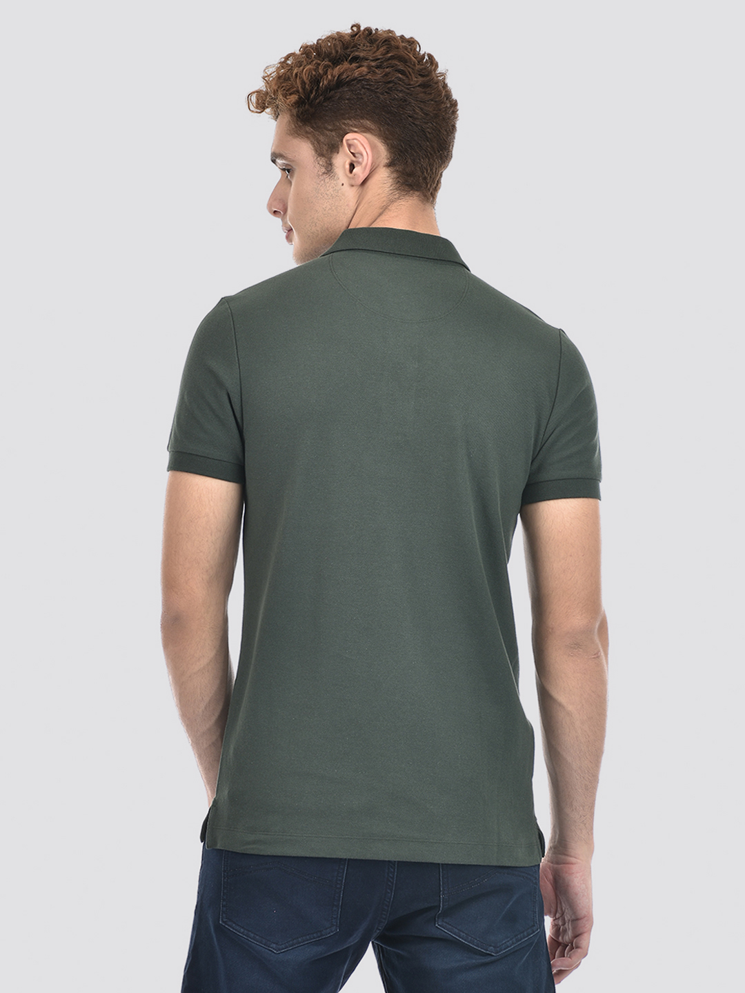 Izod Men's Solid Green Polo T-Shirt