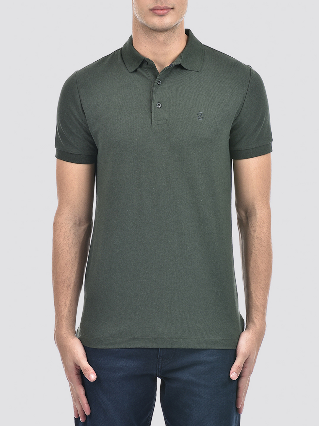 Izod Men's Solid Green Polo T-Shirt