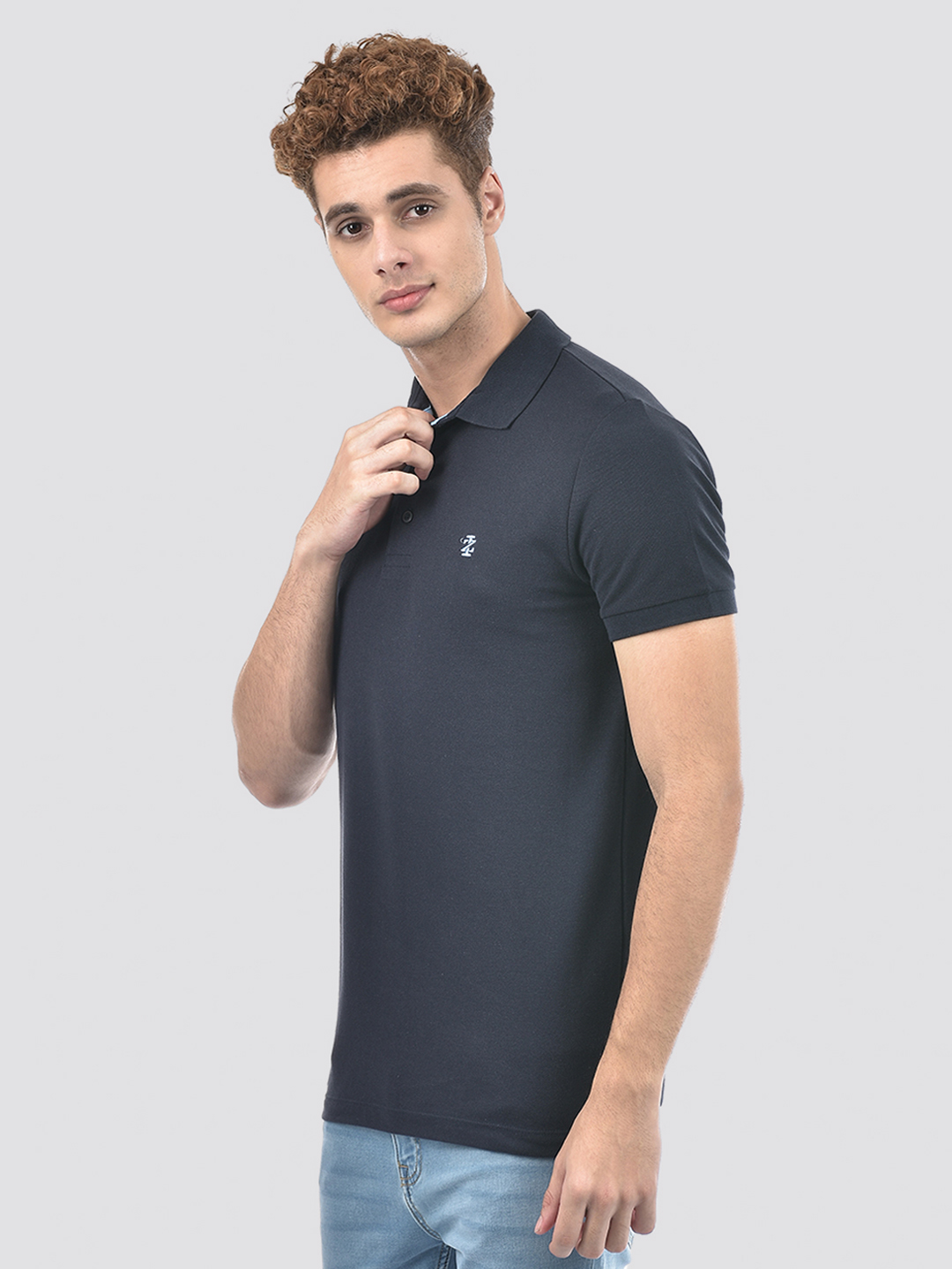Izod Men's Solid Navy Polo T-Shirt