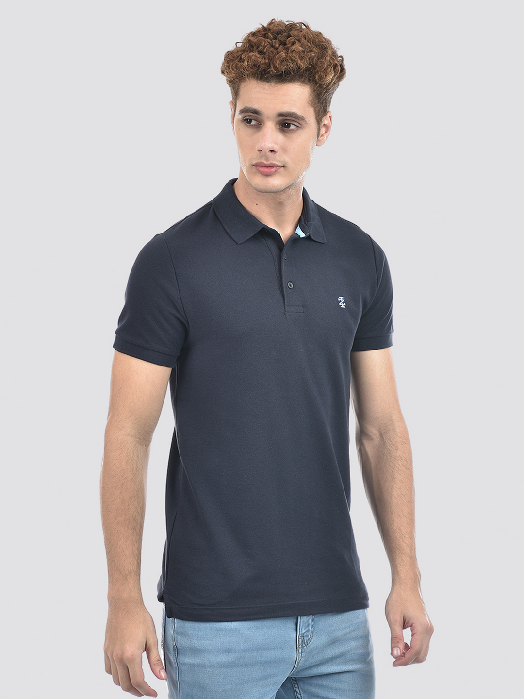 Izod Men's Solid Navy Polo T-Shirt