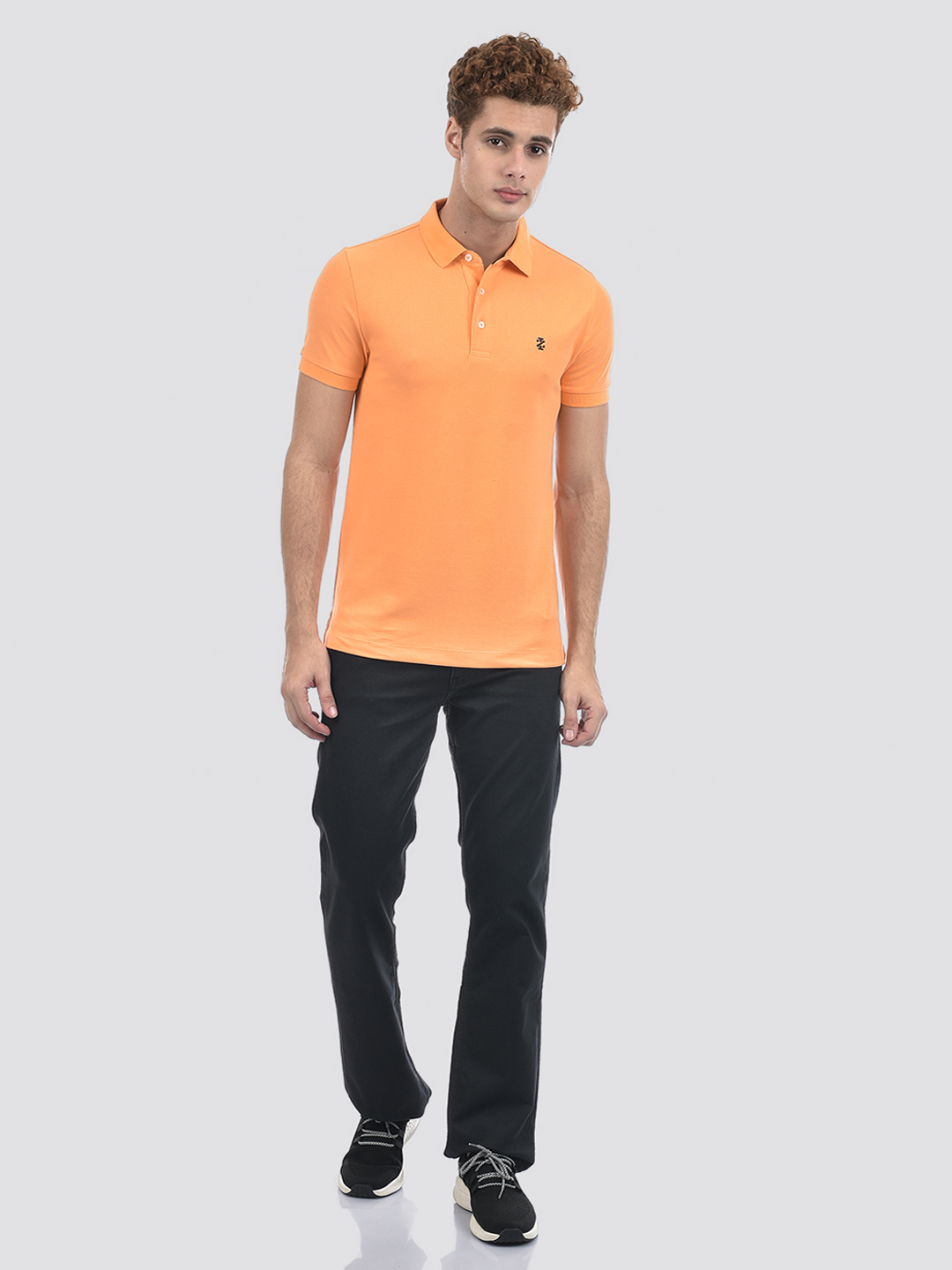 Izod Men's Solid Orange Polo T-Shirt