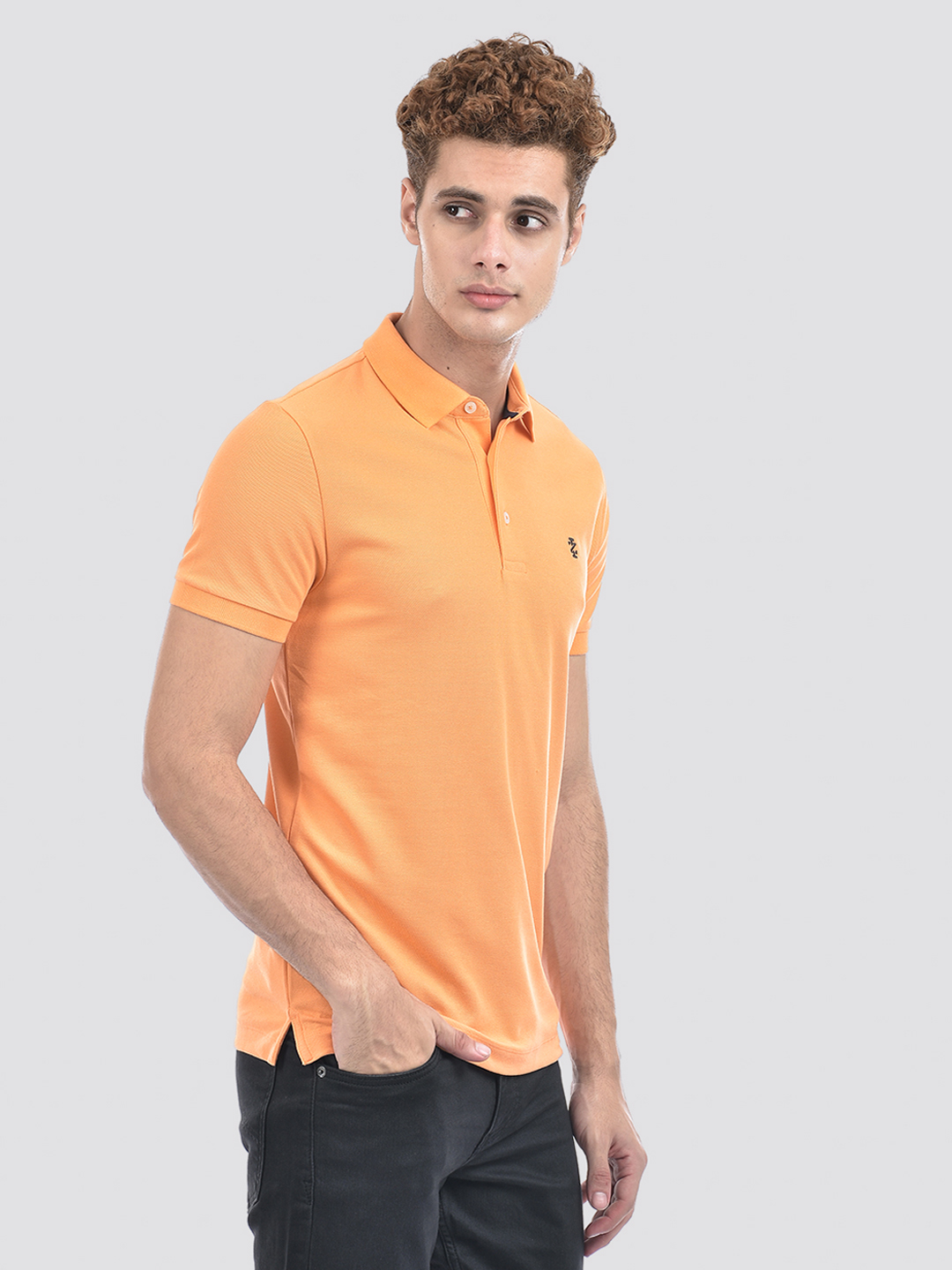 Izod Men's Solid Orange Polo T-Shirt