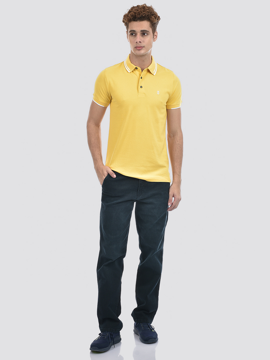 Izod Men's Solid Yellow Polo T-Shirt